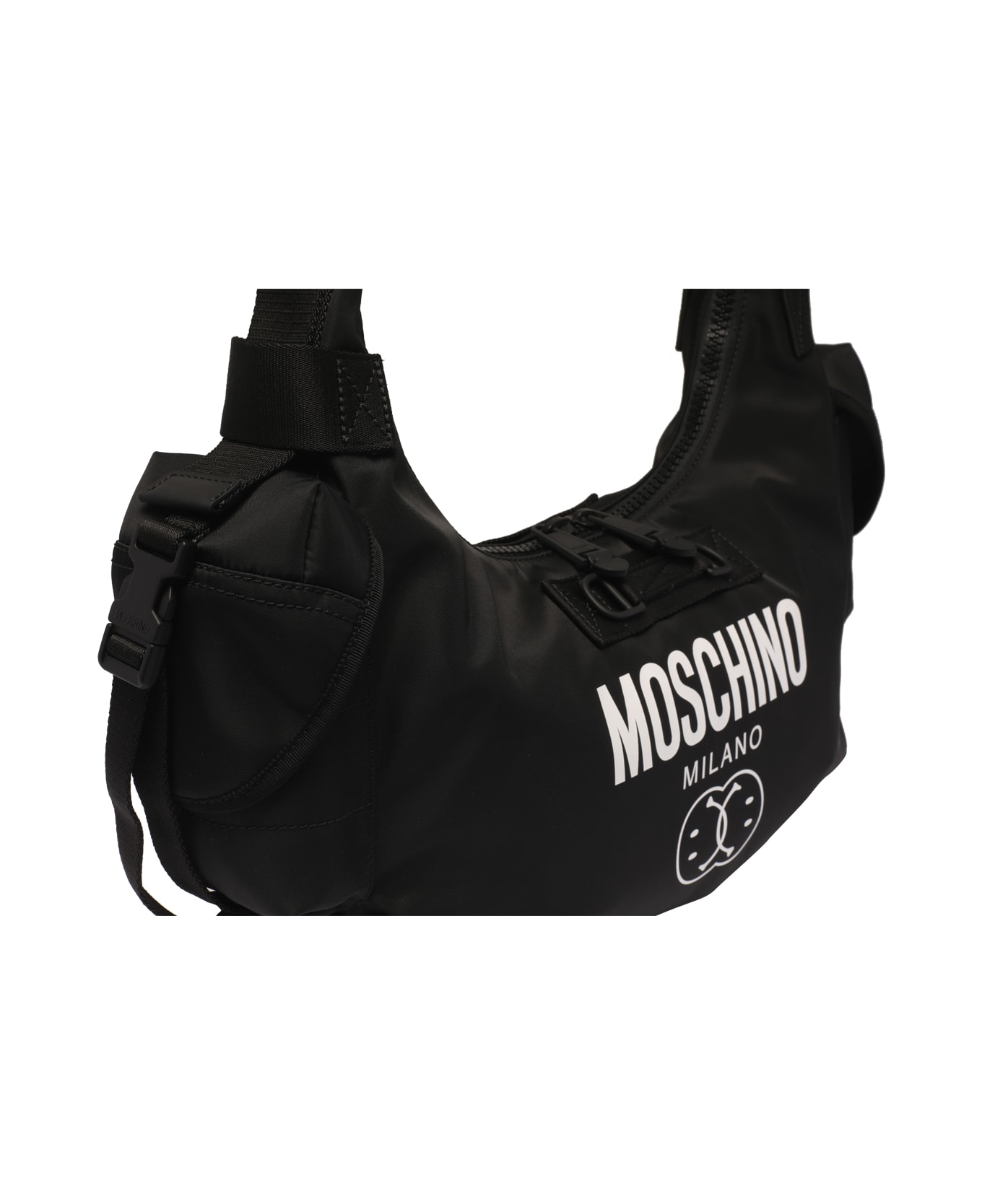 Moschino Double Smiley Hobo Bag - Black