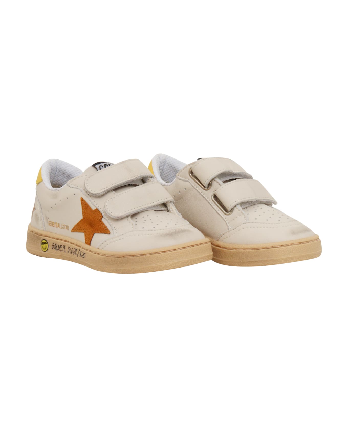 Golden Goose Ball Star Leather Upper Toe Heel And Spur Suede Star Signature Foxing - WHITE