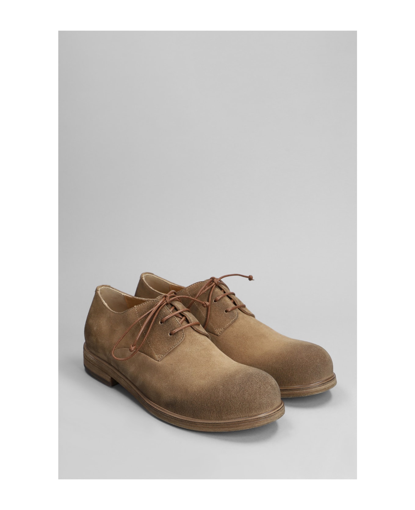 Marsell Lace Up Shoes In Beige Suede - beige