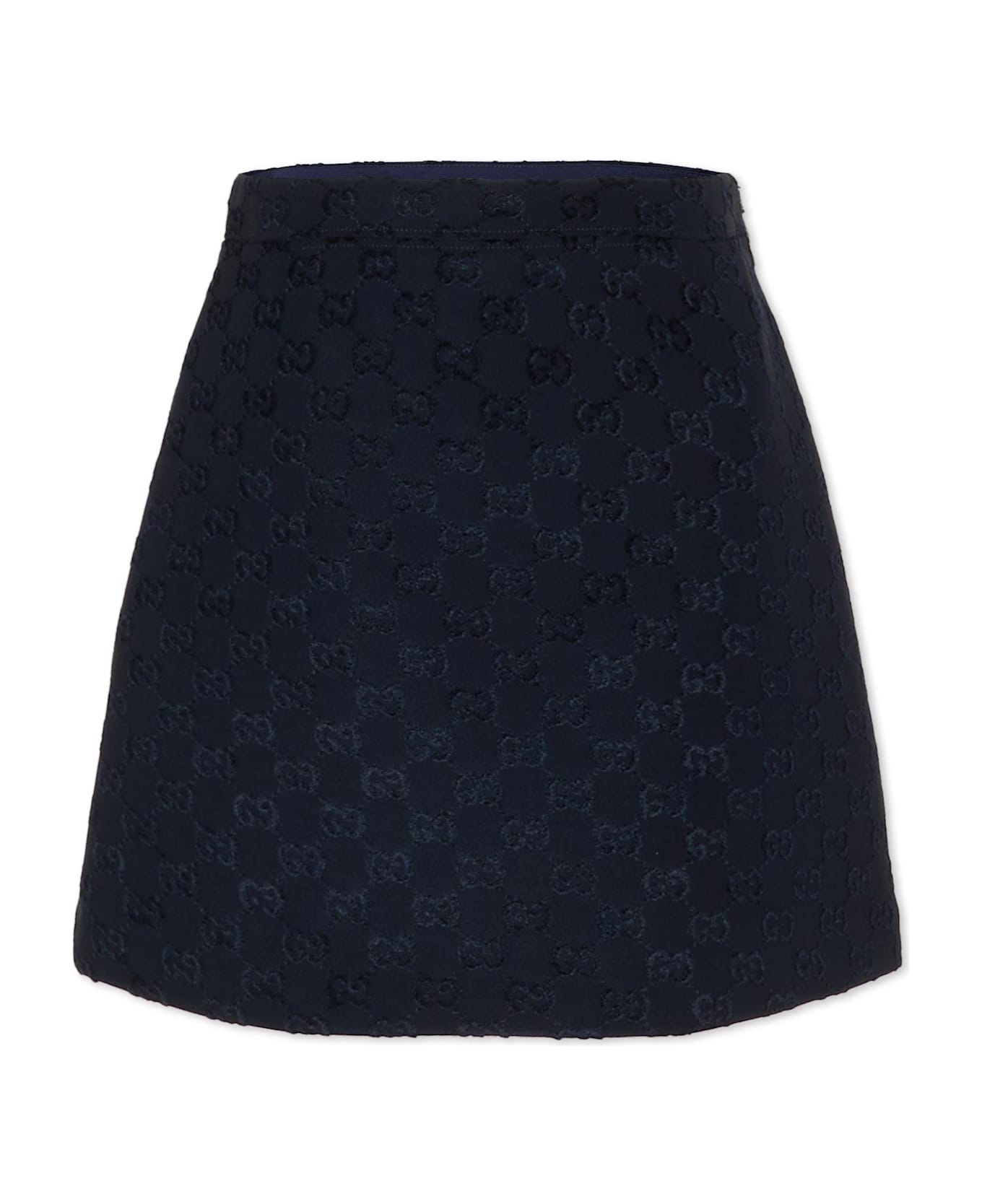 Gucci Blue Skirt For Girl With Gg - Blue