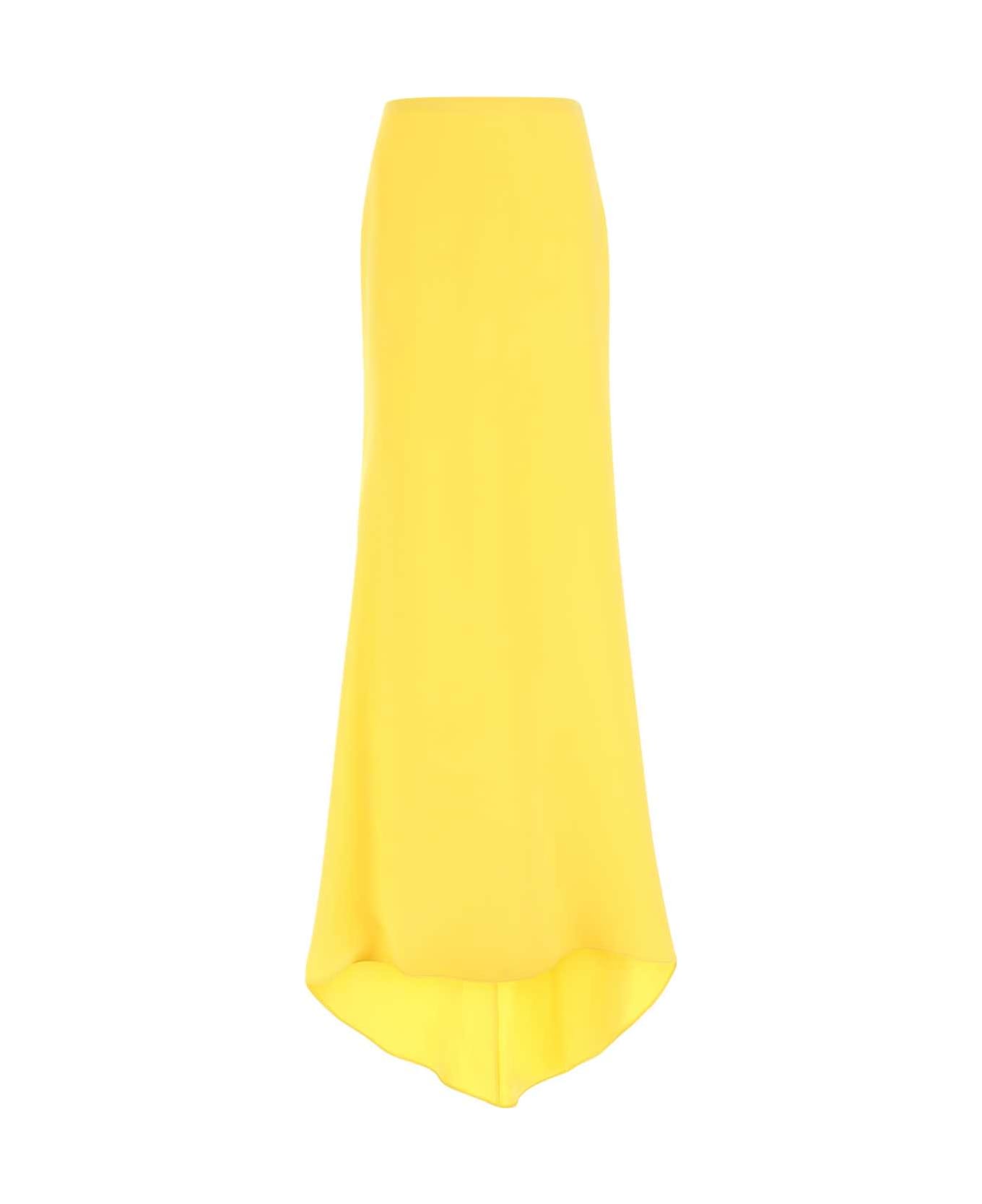 Valentino Garavani Yellow Crepe Skirt - Yellow