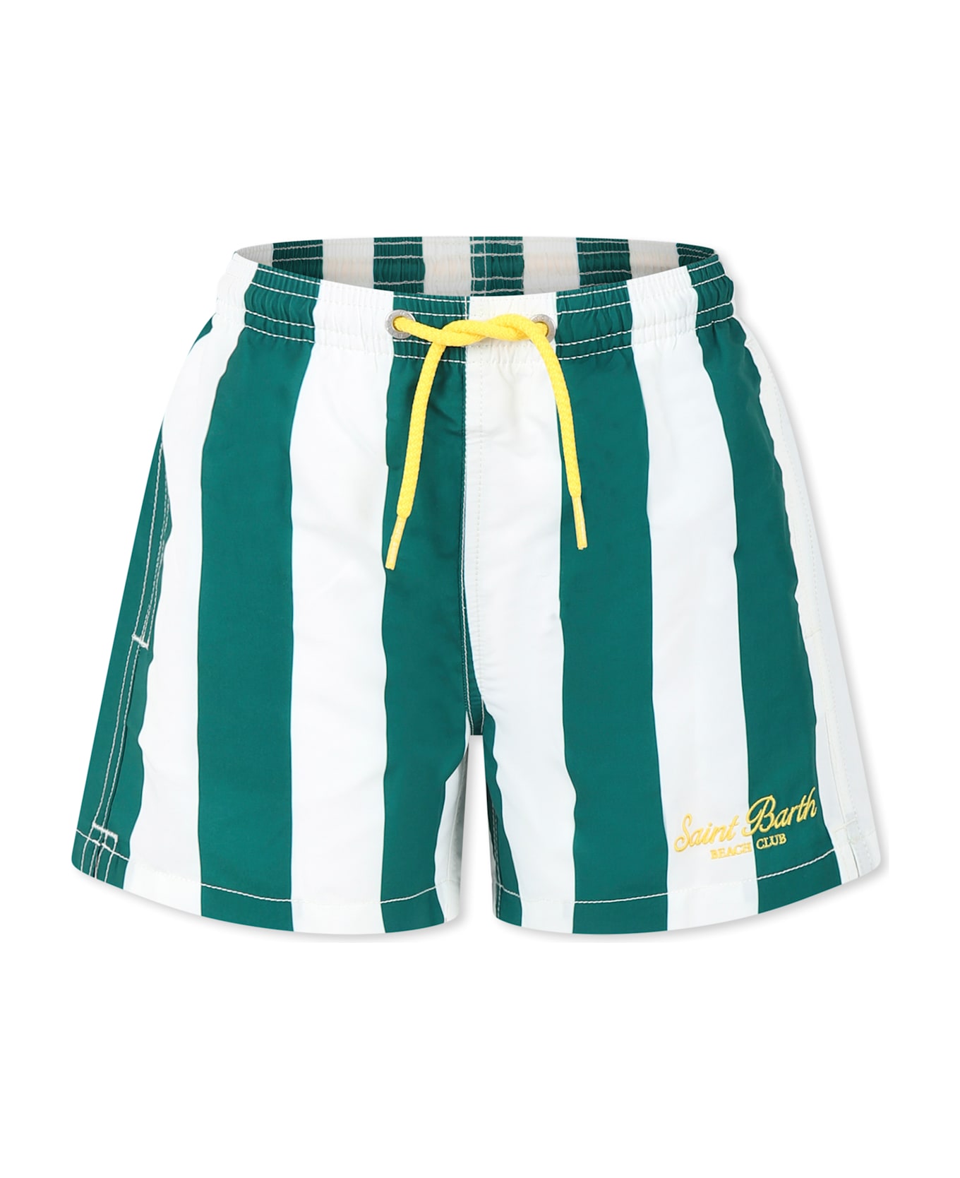 MC2 Saint Barth Green Swim Shorts For Boy With Logo - Green