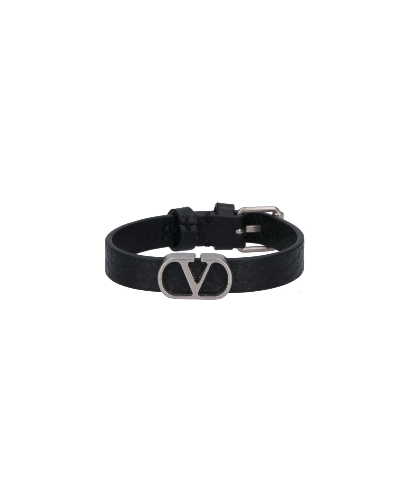 Valentino Garavani 'vlogo Signature' Leather Bracelet - Black  
