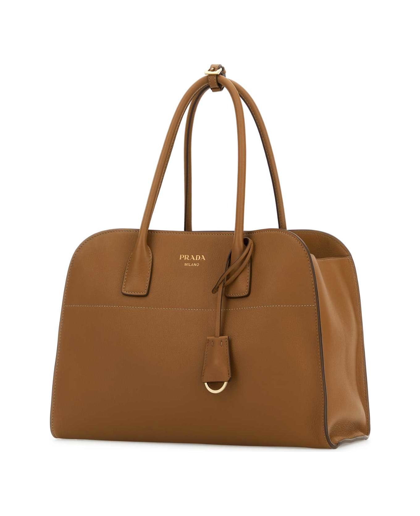 Prada Camel Leather Medium Shopping Bag - CARAMEL0