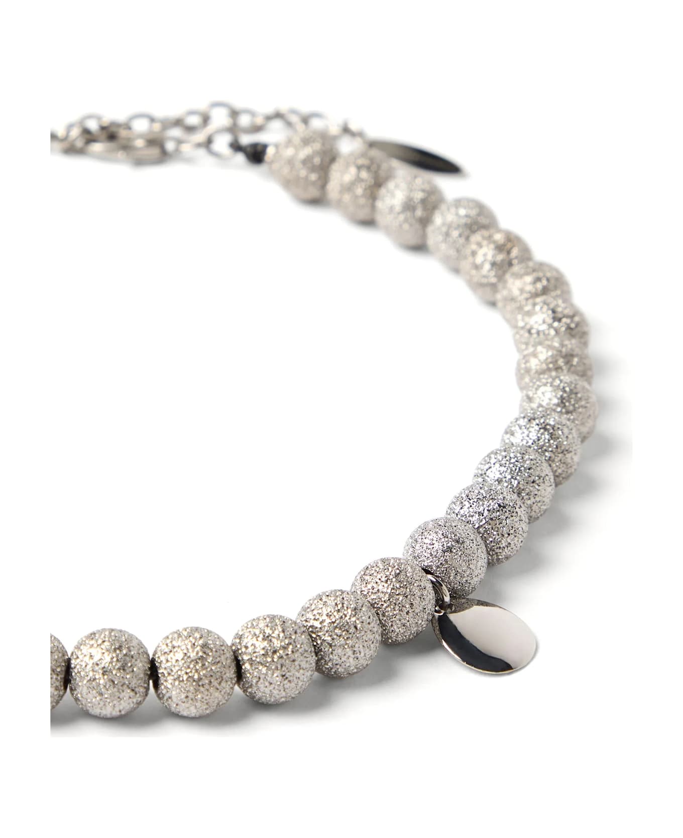 Brunello Cucinelli 
shimmer Bead
 Necklace - Silver