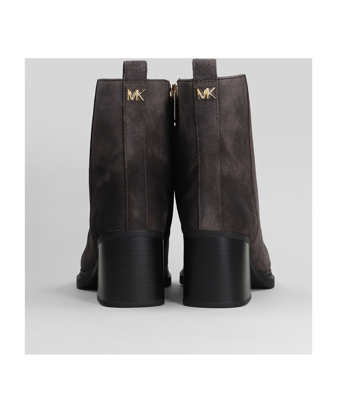 Michael Kors Lex Bootie High Heels Ankle Boots In Brown Suede - brown