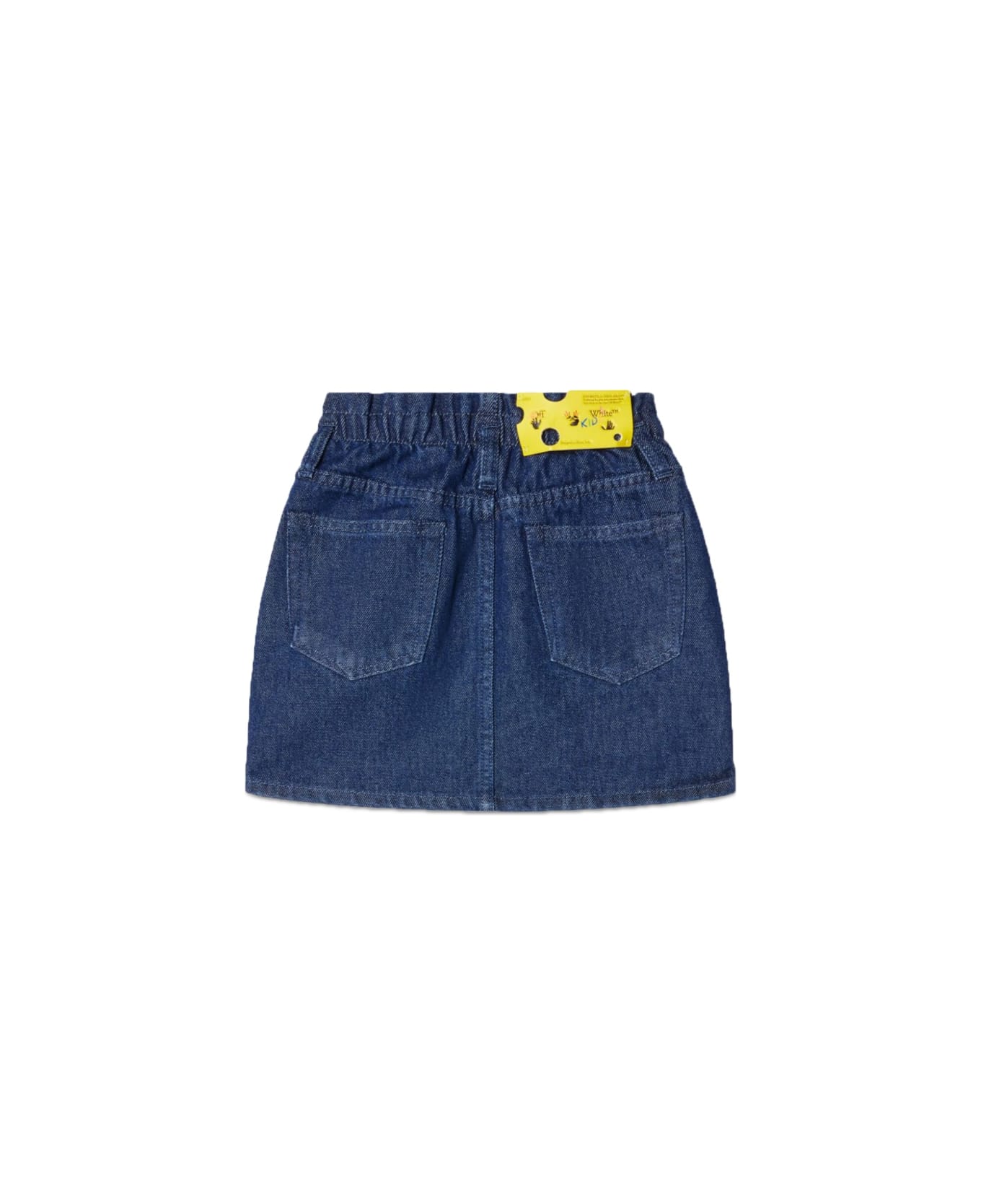 Off-White Off Print Plain Denim Skirt - BLUE