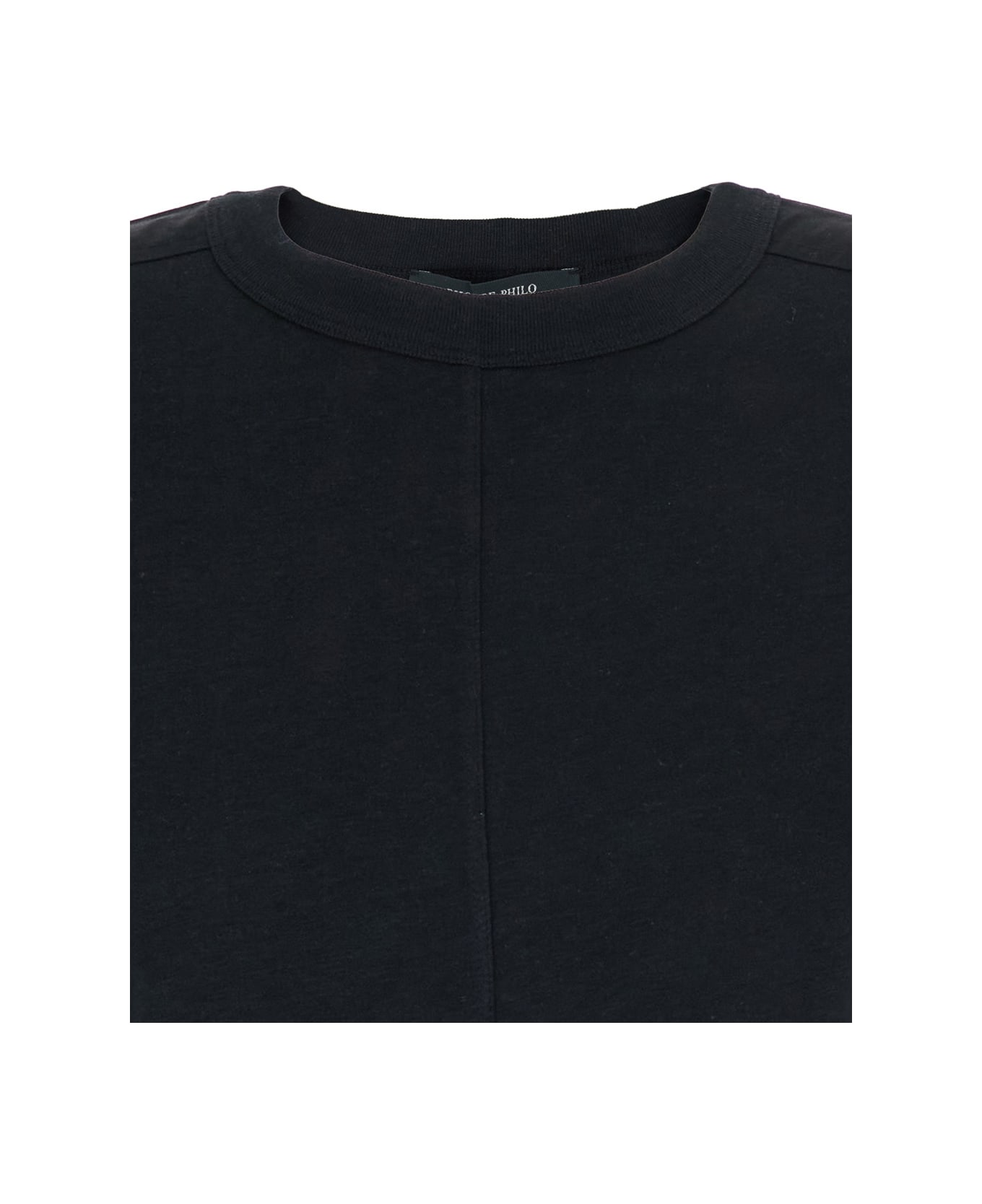 Phoebe Philo Black Crewneck Top With Long Sleeves In Cotton Woman - Black