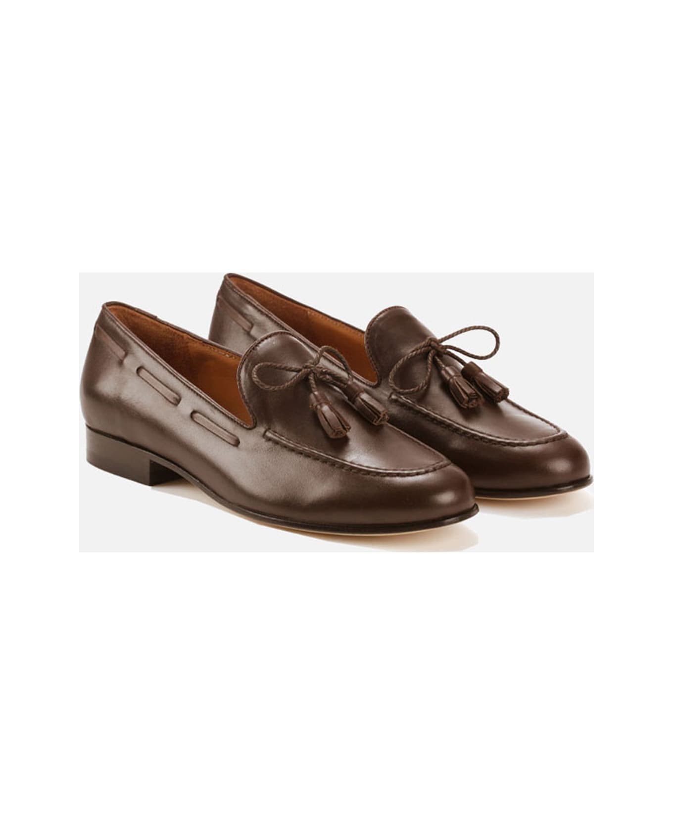 CB Made in Italy Leather Flats Todi - Brown