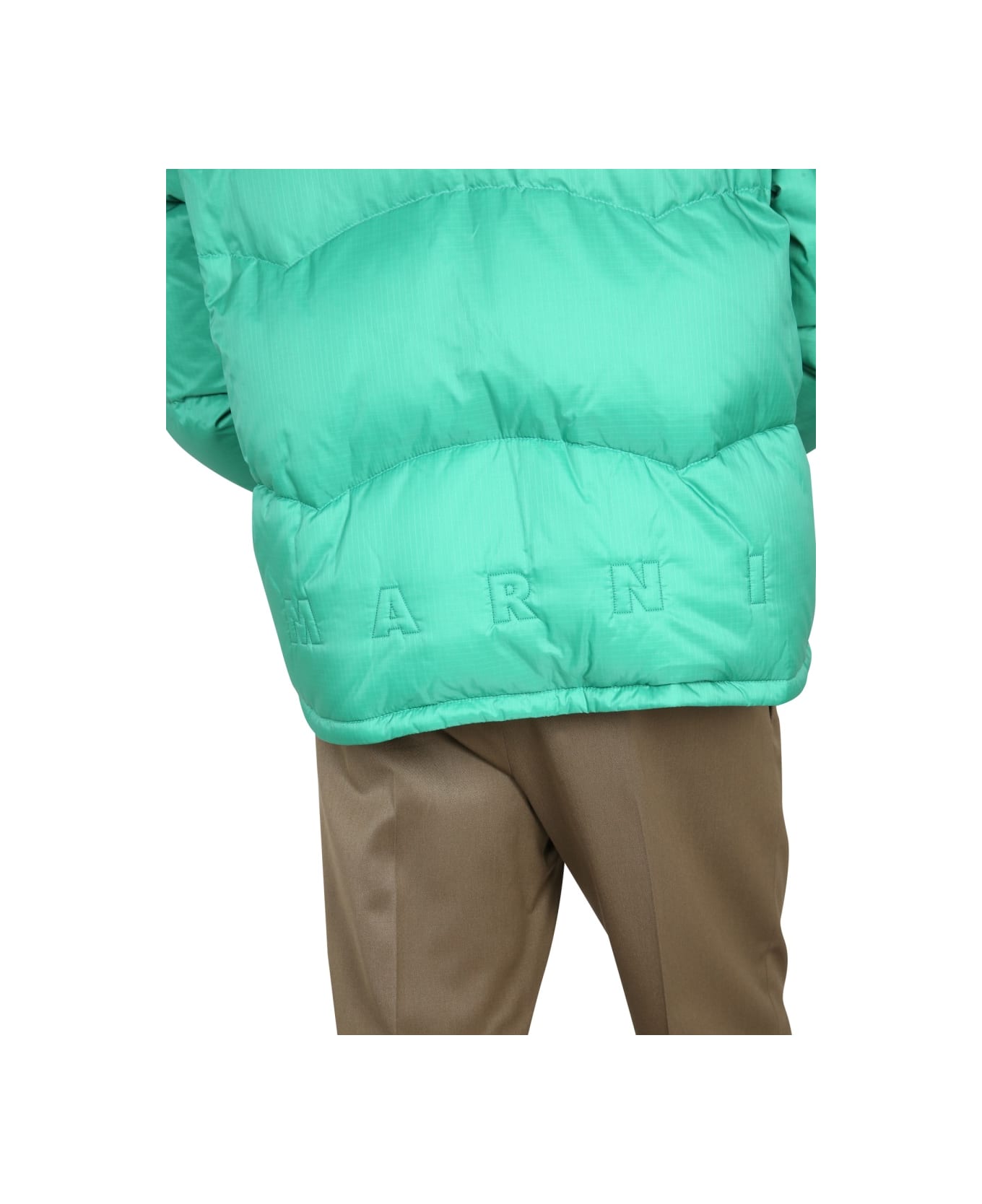 Marni Color-block Down Jacket - GREEN ダウンジャケット