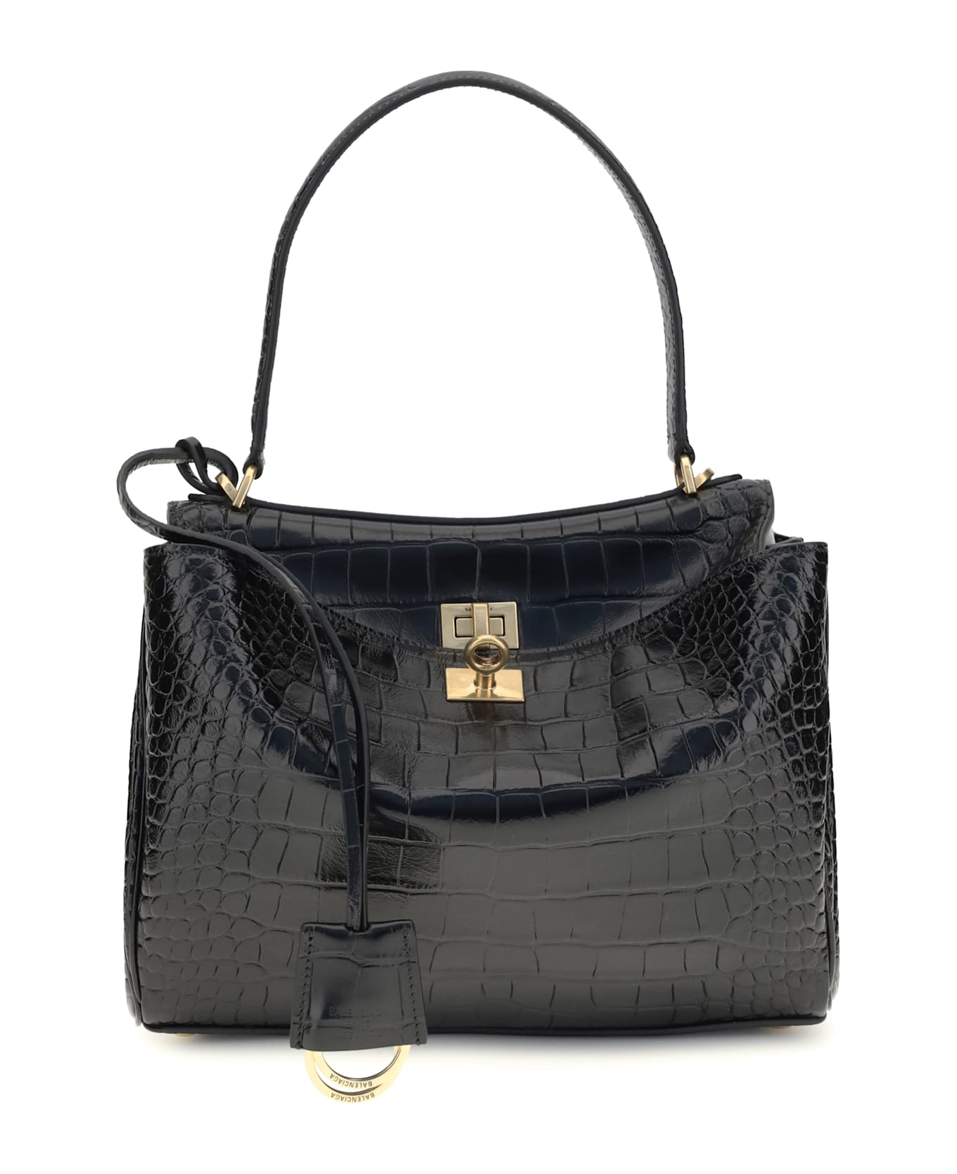 Balenciaga Rodeo Shoulder Bag In Crocodile-print Leather