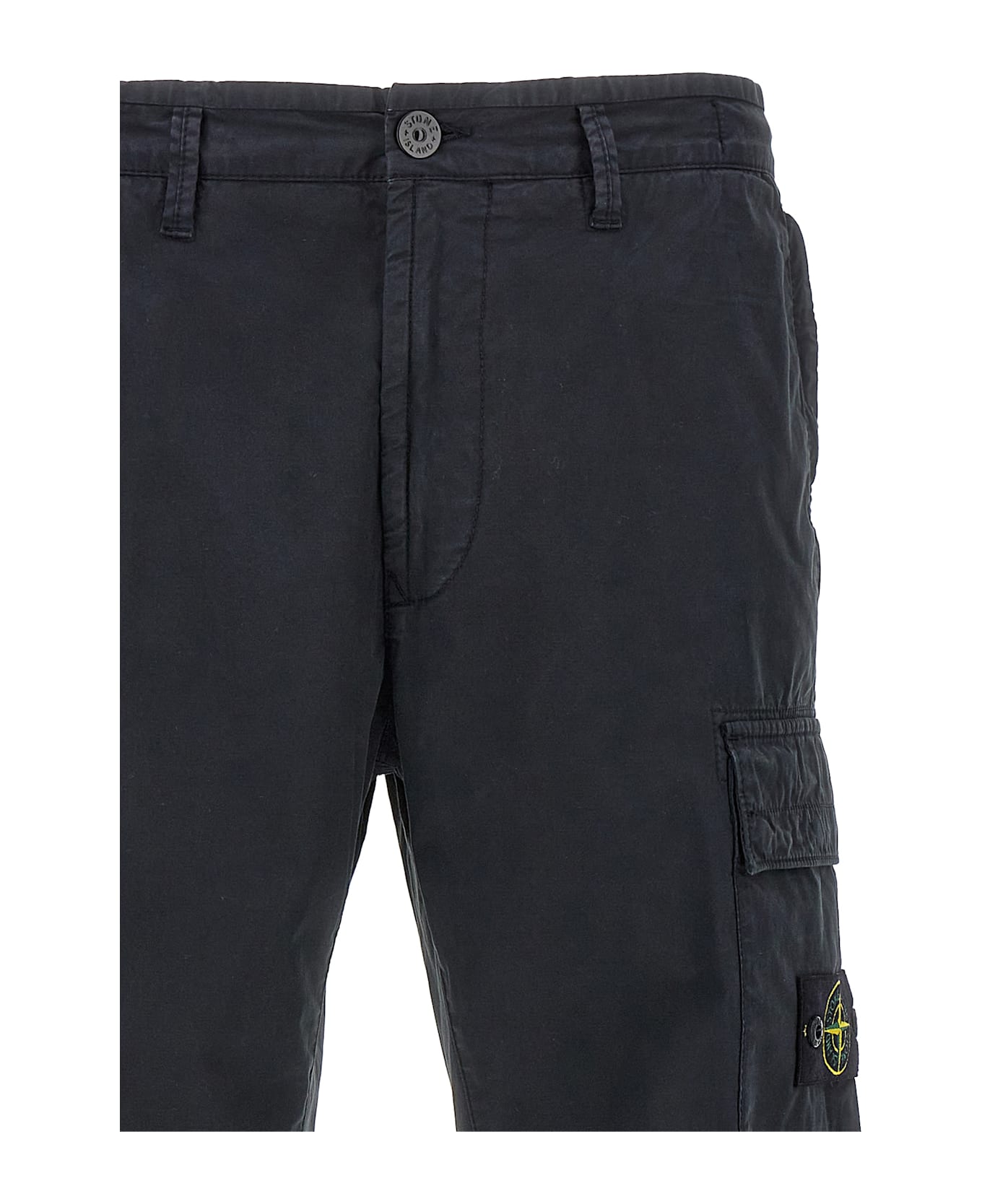 Stone Island Logo Patch Cargo Pants - Blue