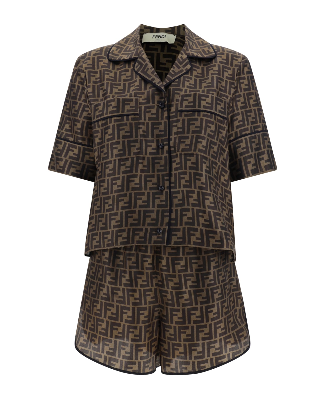 Fendi Ff Pajama Set - Brown