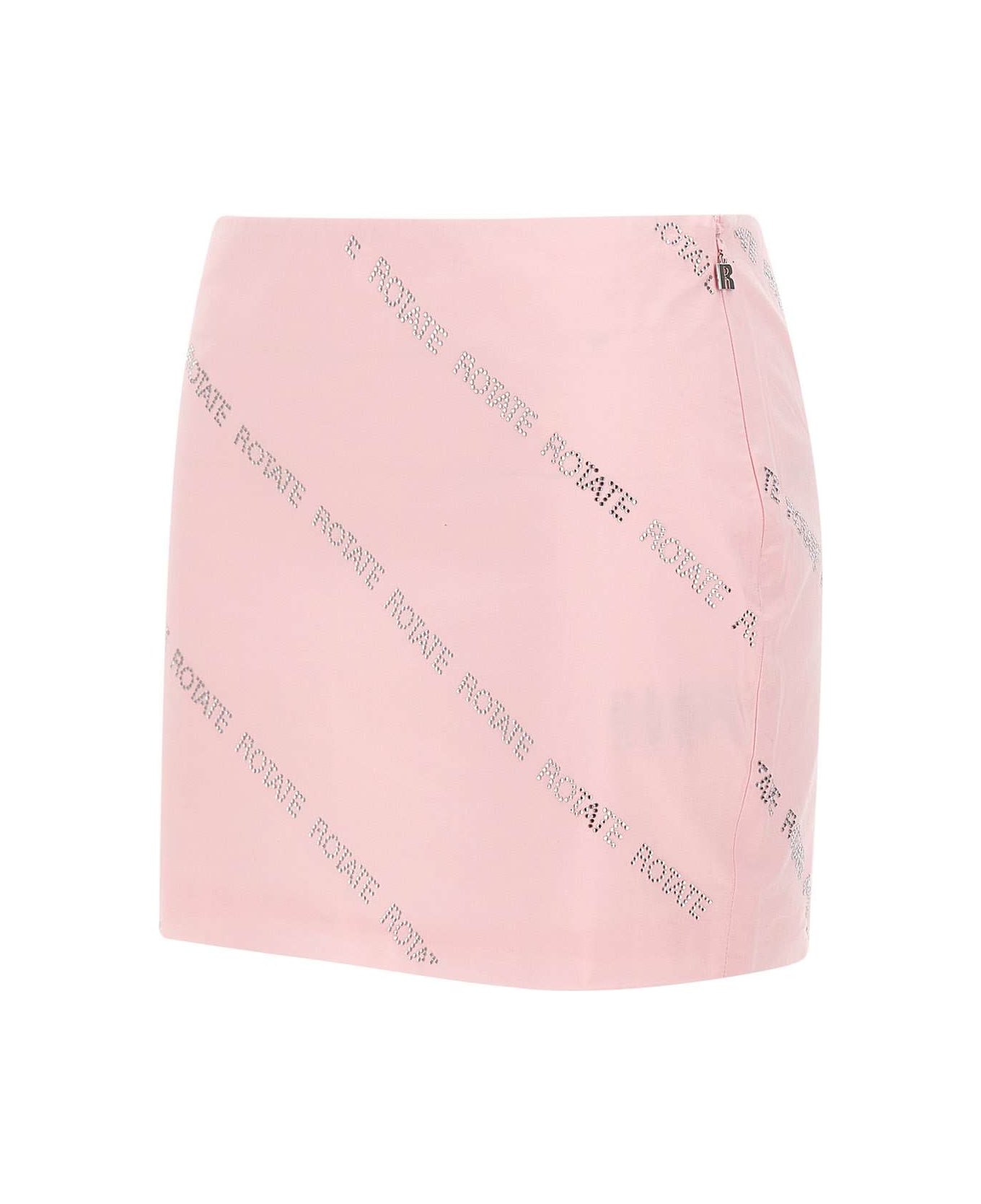 Rotate by Birger Christensen 'crystal Poplin' Cotton Poplin Miniskirt - Rosa
