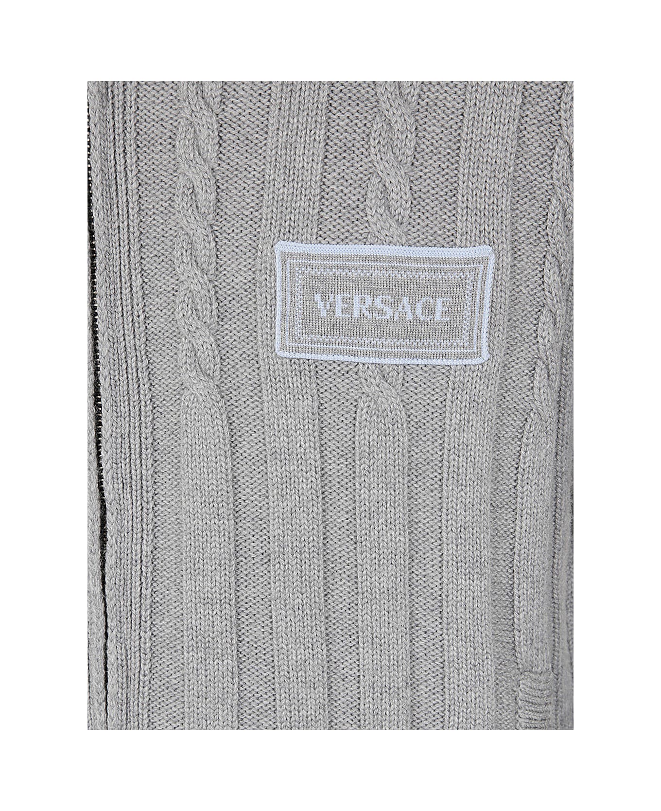 Versace Grey Virgin Wool Sweater - Concrete Melange