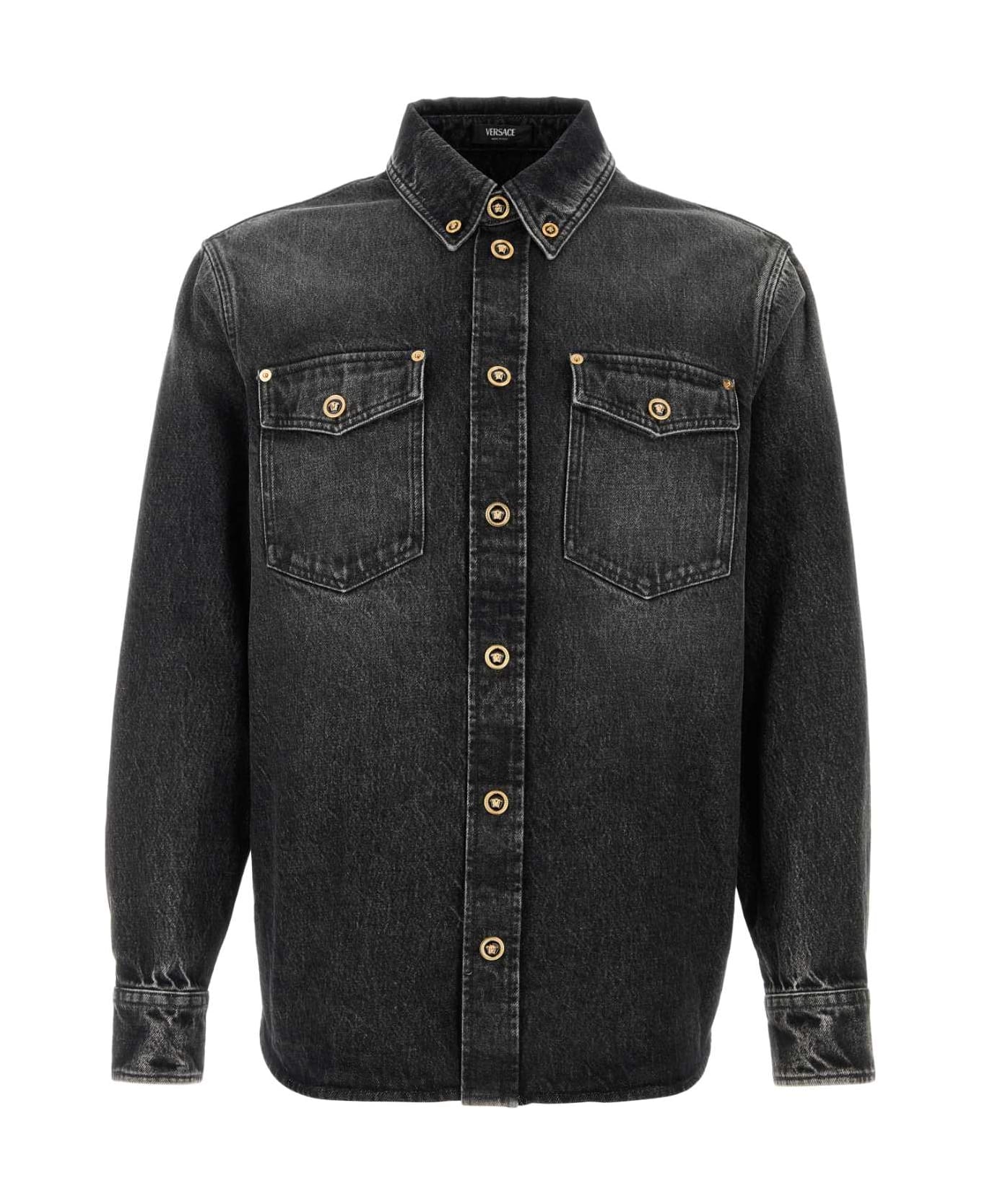 Versace Black Denim Shirt - MEDIUMBLACK