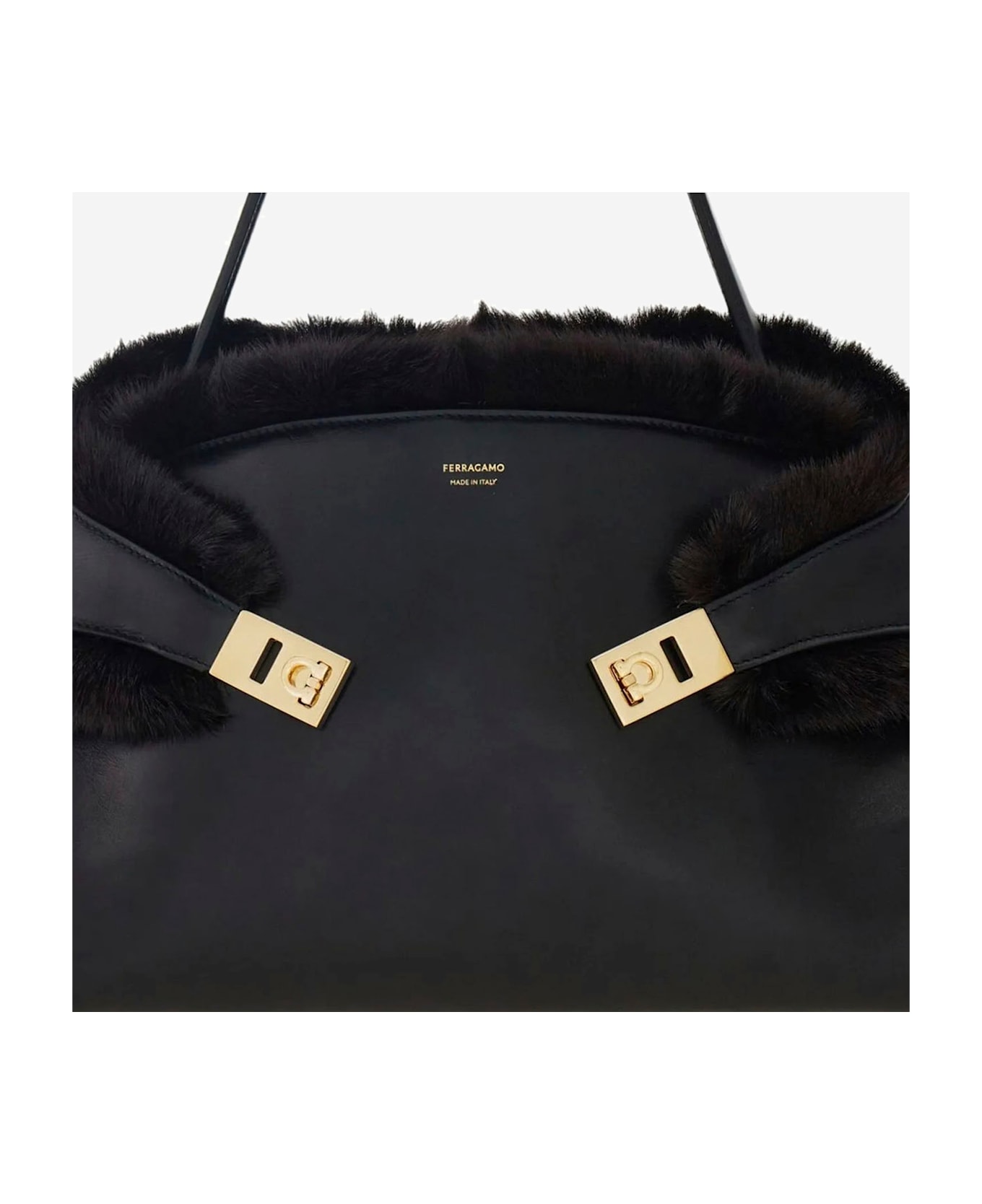 Ferragamo Hug Soft Shoulder Bag - Black