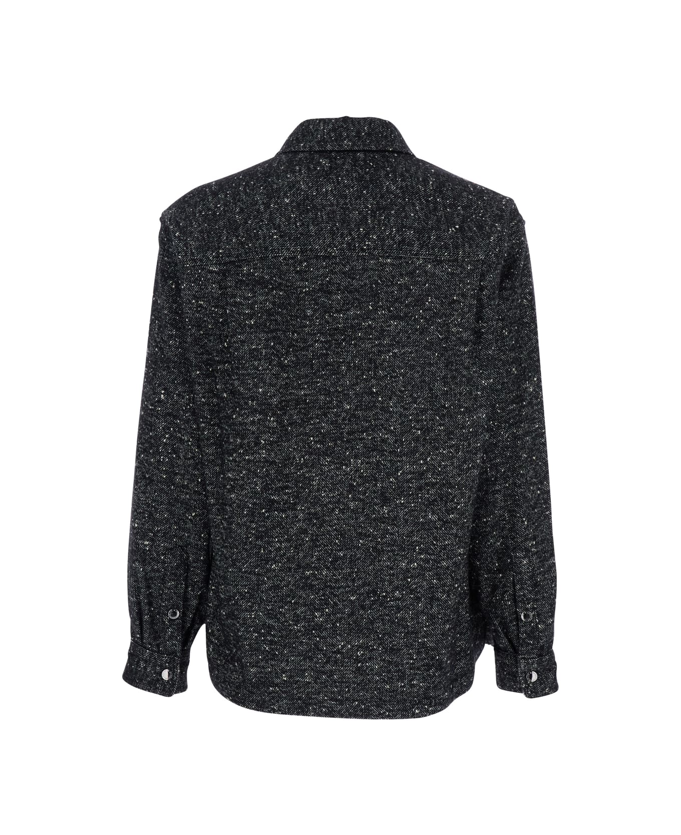 Dolce 
Gabbana Dark Grey Shirt With Classic Collar And Chest Pockets In Fabric Man - Grey