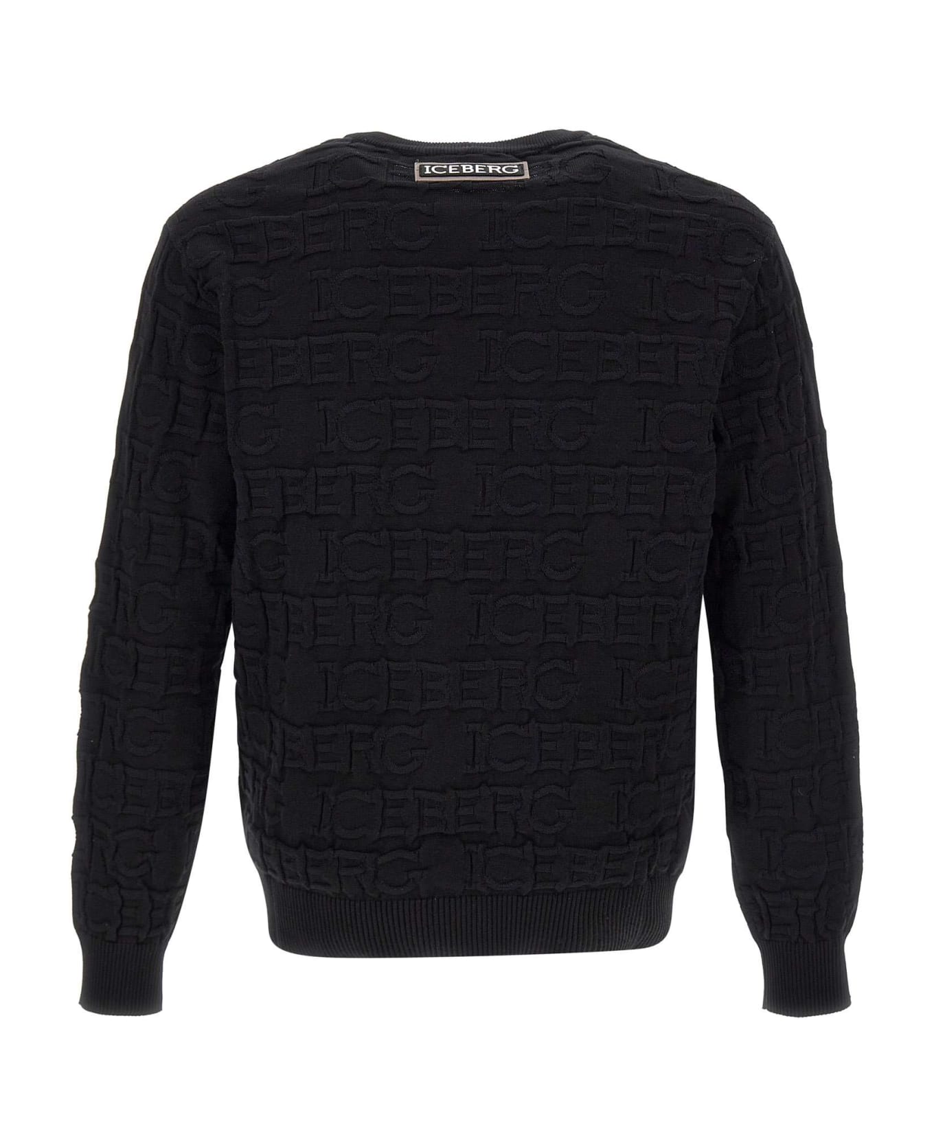 Iceberg Stretch Cotton Blend Sweater - BLACK ニットウェア