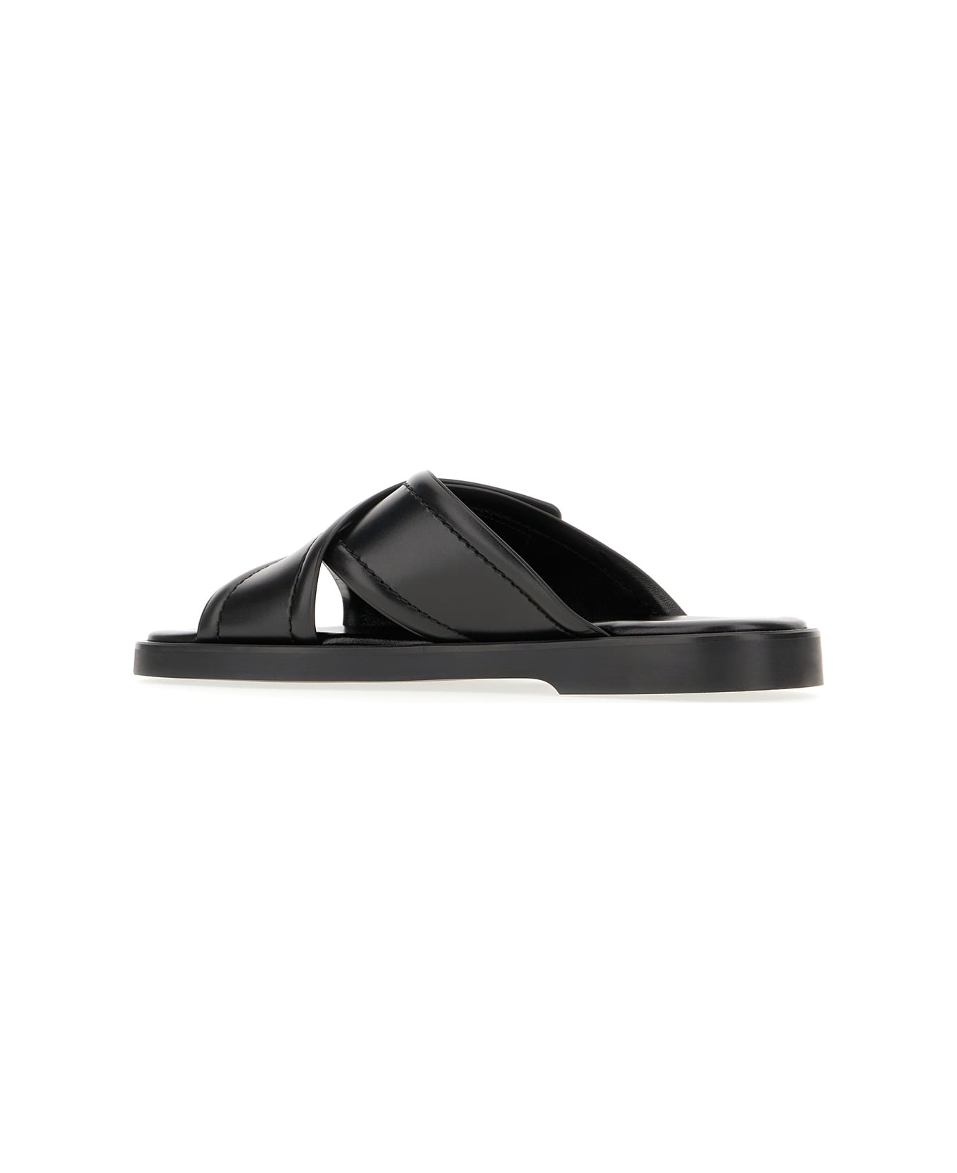 Valentino Garavani Black Leather Slippers - Nero