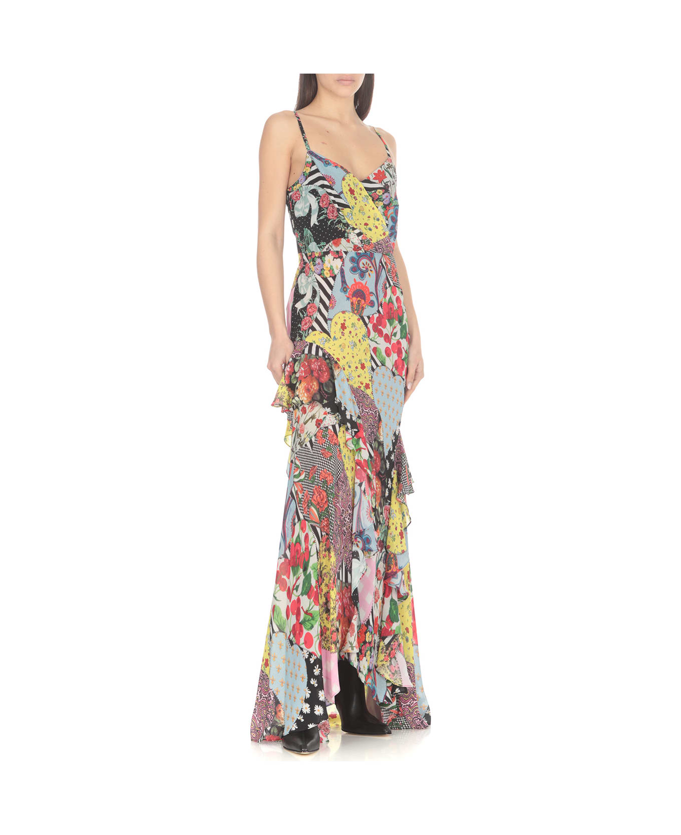 M05CH1N0 Jeans Long Floral Dress - MultiColour