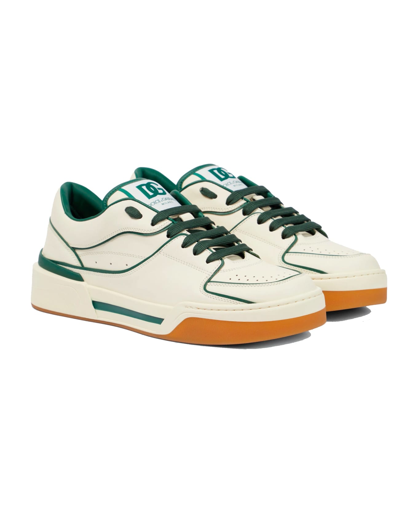 Dolce & Gabbana New Roma Leather Sneakers - White