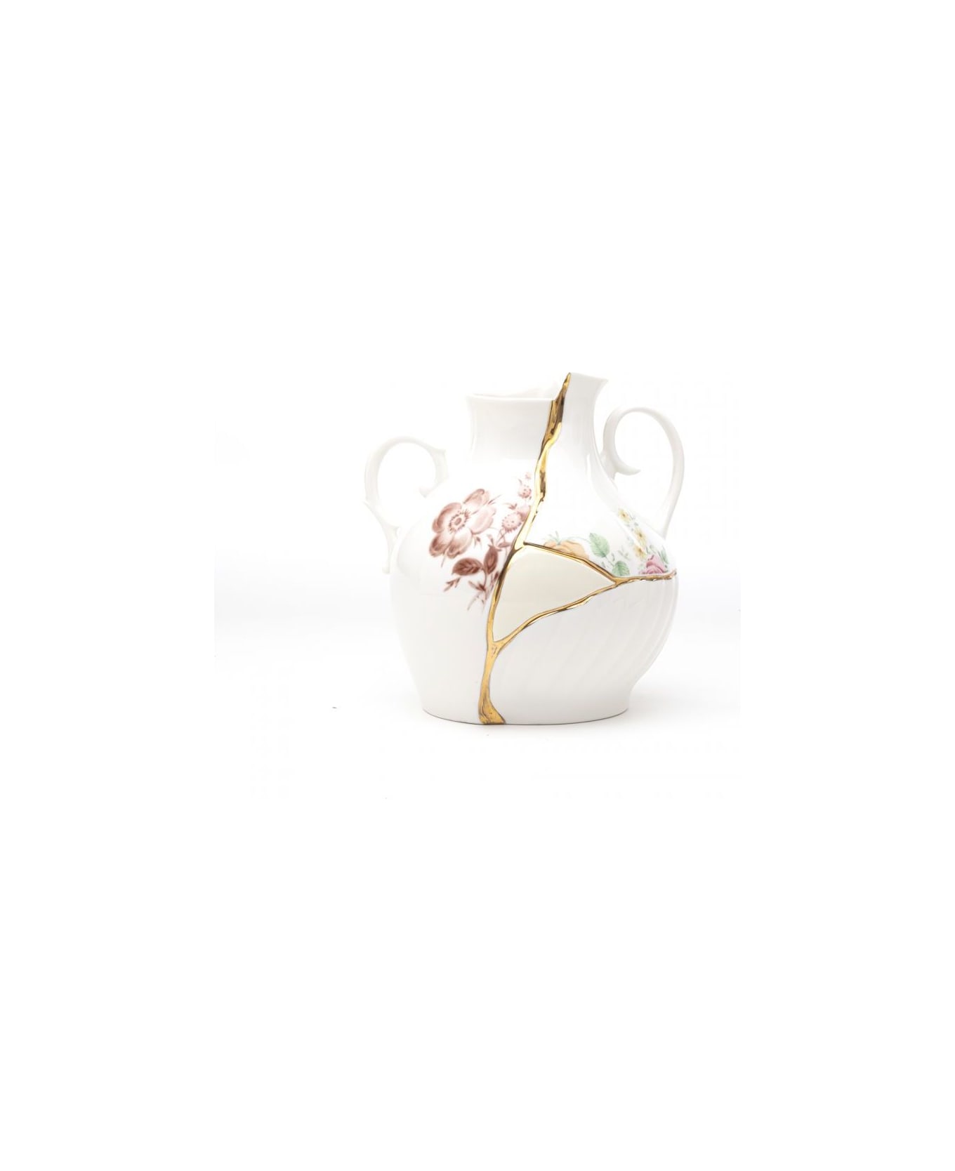 Seletti Vaso Kintsuji 19cm - Bianco e Oro