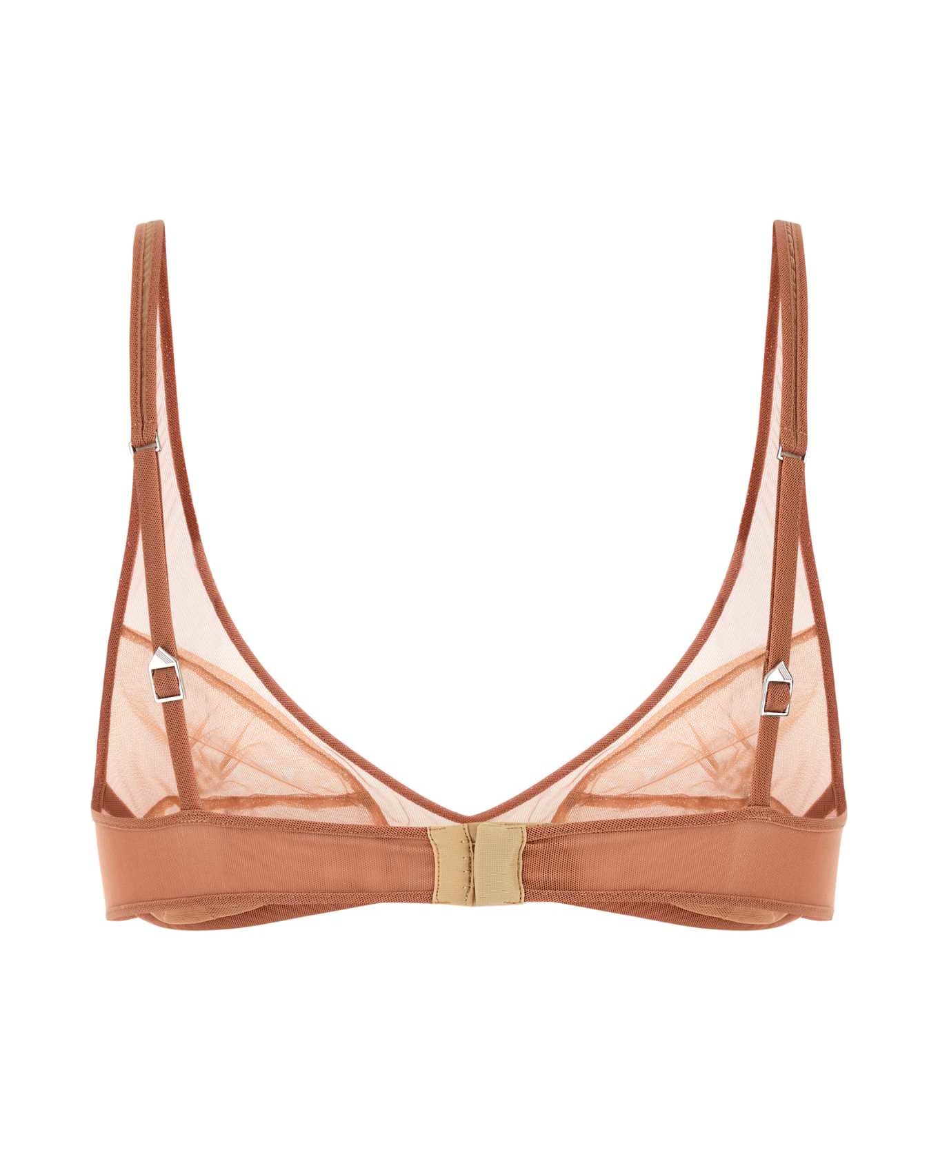 Peach Stretch Tulle Bra