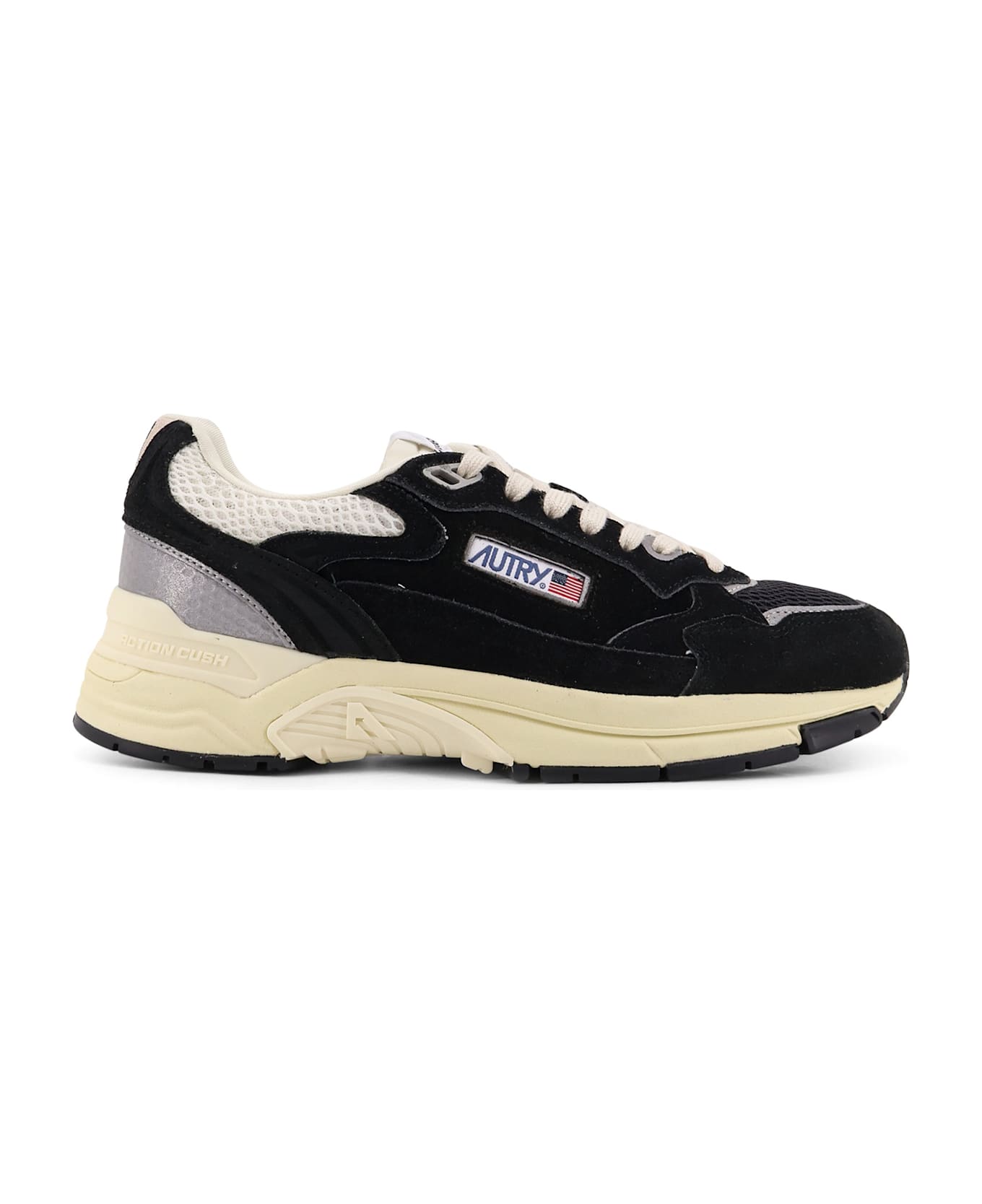 Autry Hyperway Low Low-top Suede Sneakers - NERO ARGENTO