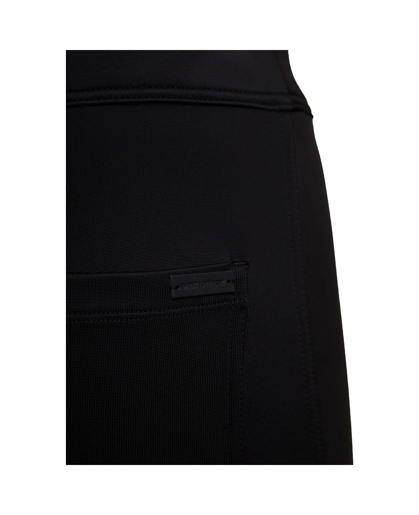 Saint Laurent Woman's Black Slim Fit Jersey Pants - Black