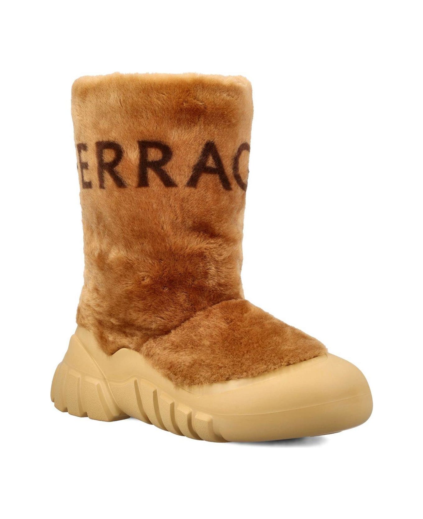 Ferragamo Logo-printed Round-toe Shearling Ski Boots