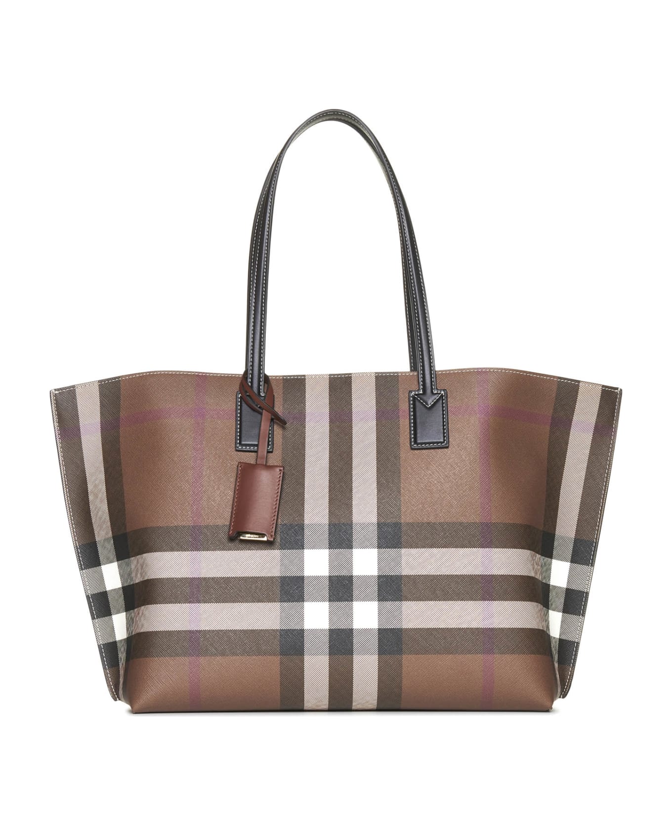 Burberry Check Tote Bag - Dark Birch Brown Chk