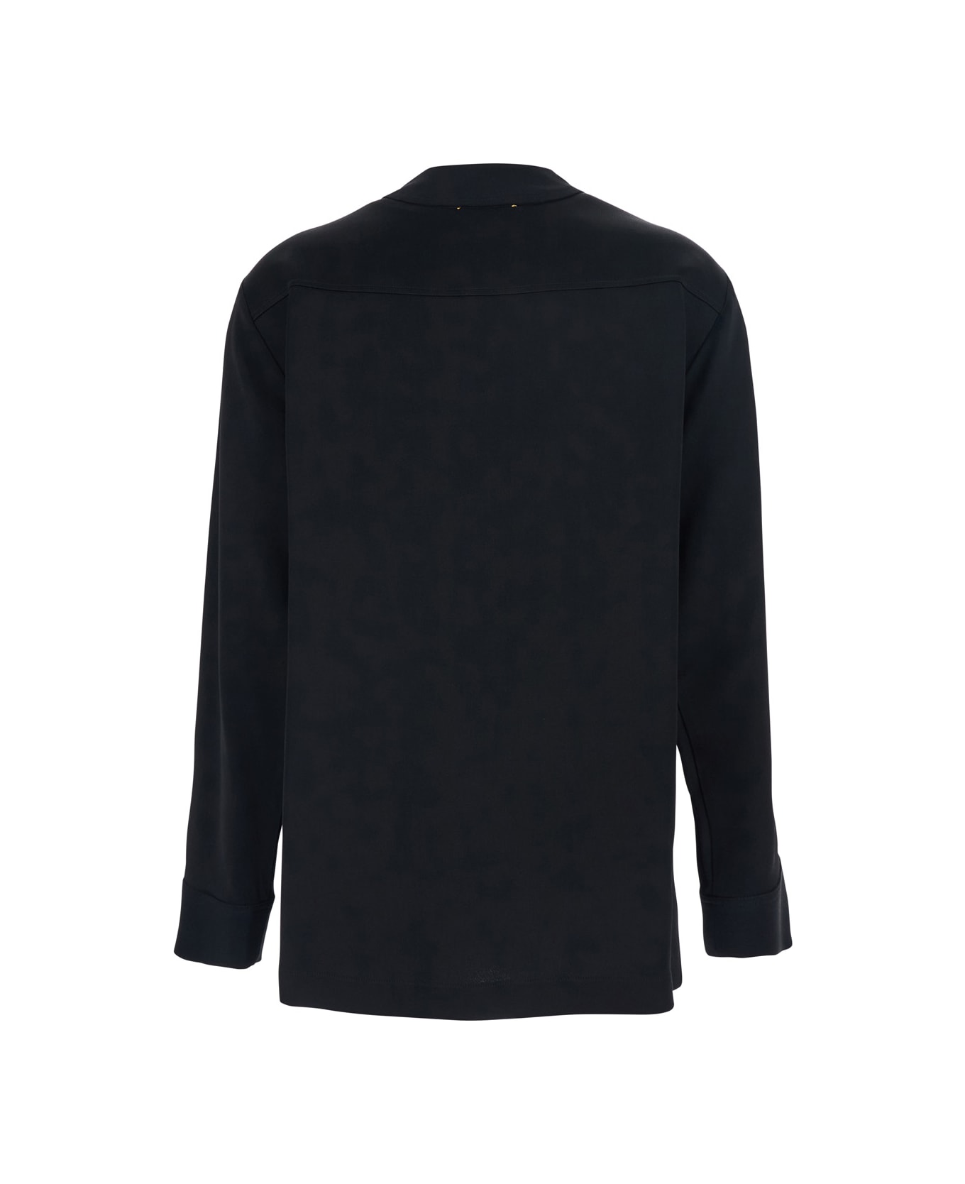 Forte_Forte Black V-neck Cardigan With Patch Pockets In Fabric Woman - Black