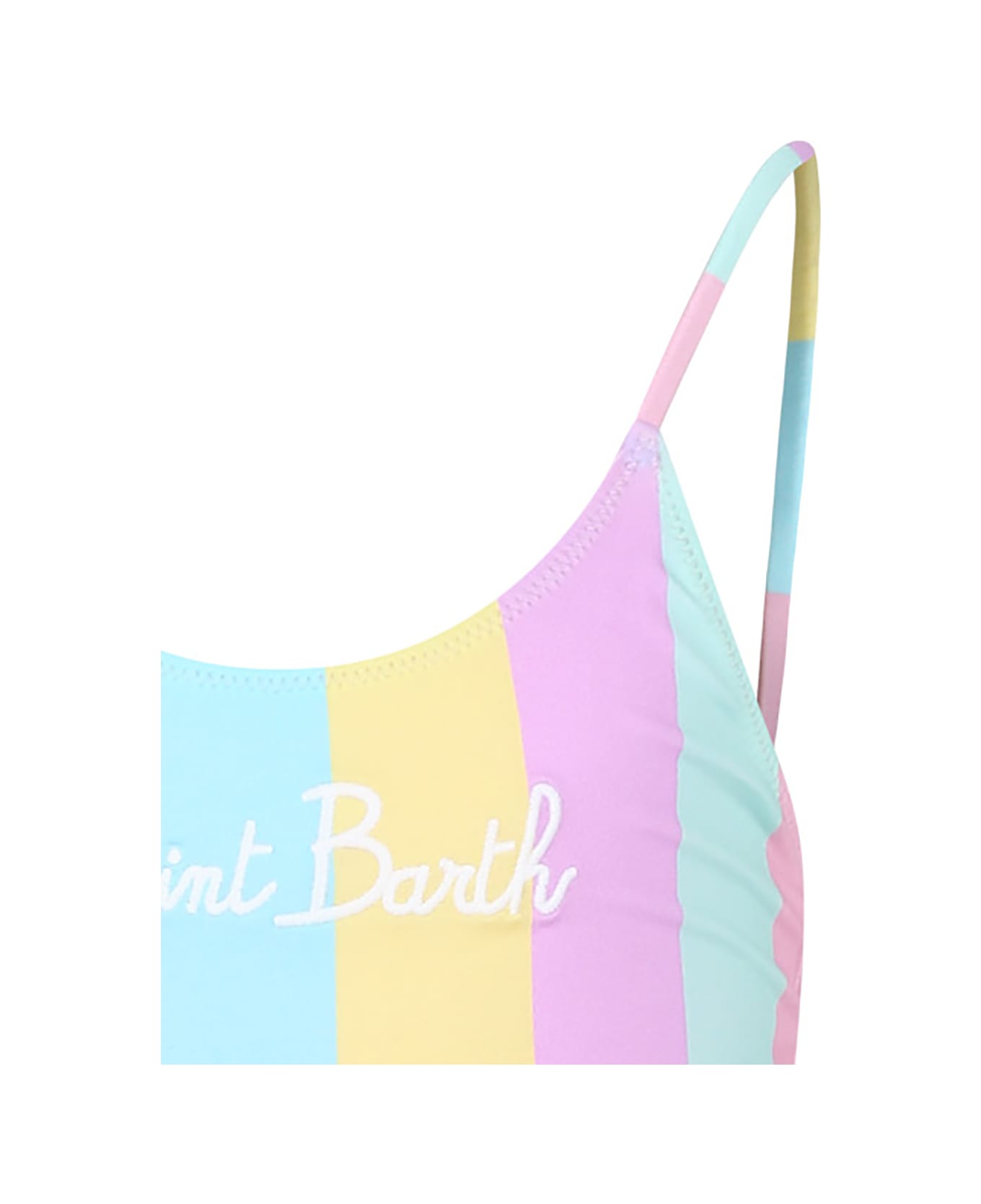 MC2 Saint Barth Multicolor Swimsuit For Girl With Logo - Multicolor