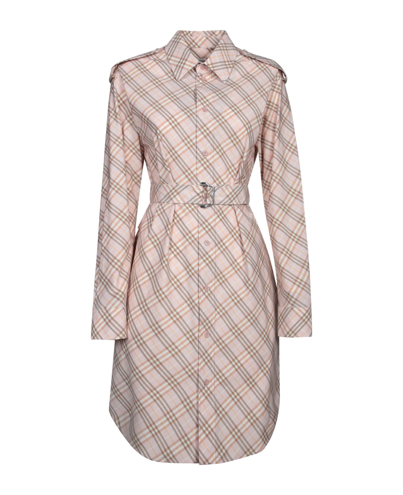 Burberry Check Shirt Dress - Beige