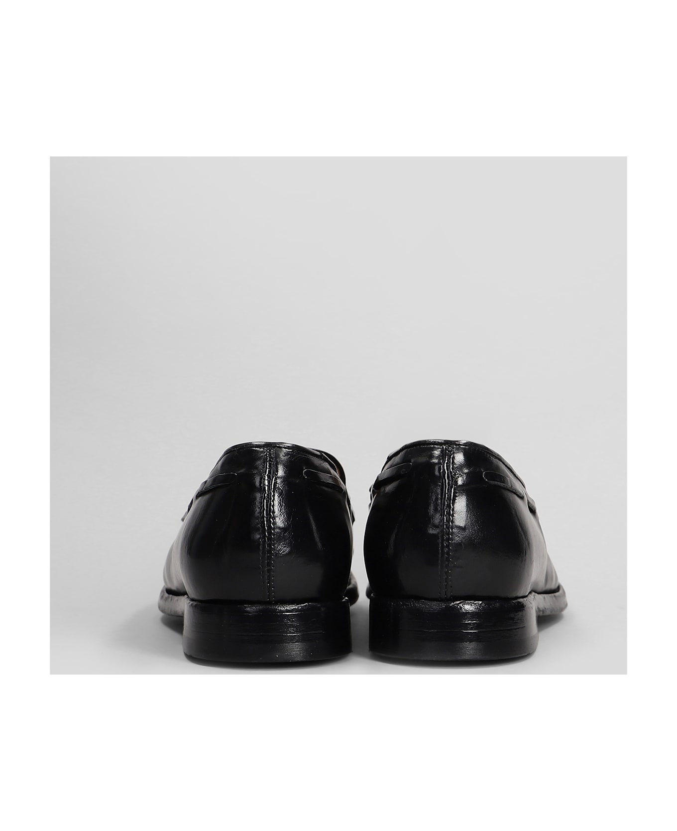 Green George Loafers In Black Leather - black