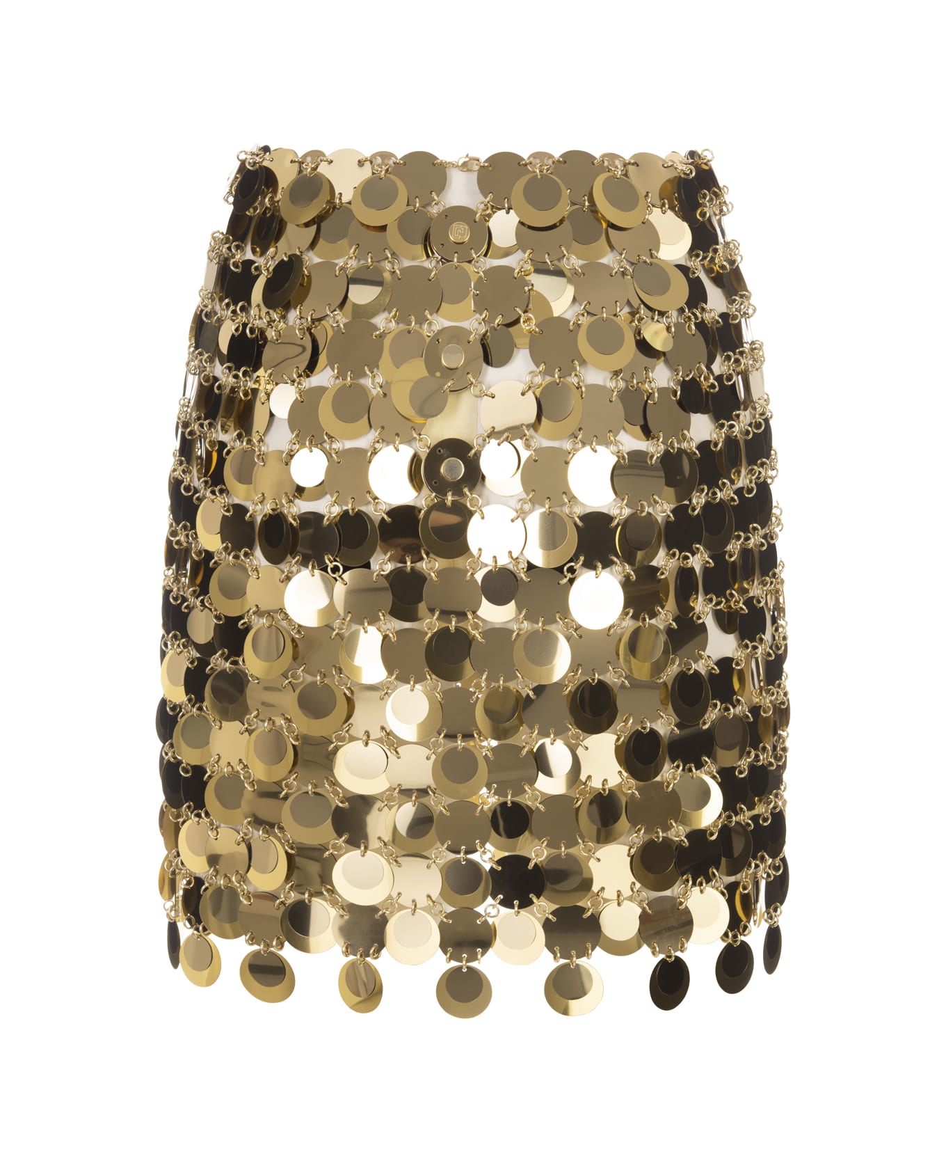 Paco Rabanne Mini Skirt With Golden Mirror Effect Discs - ORO