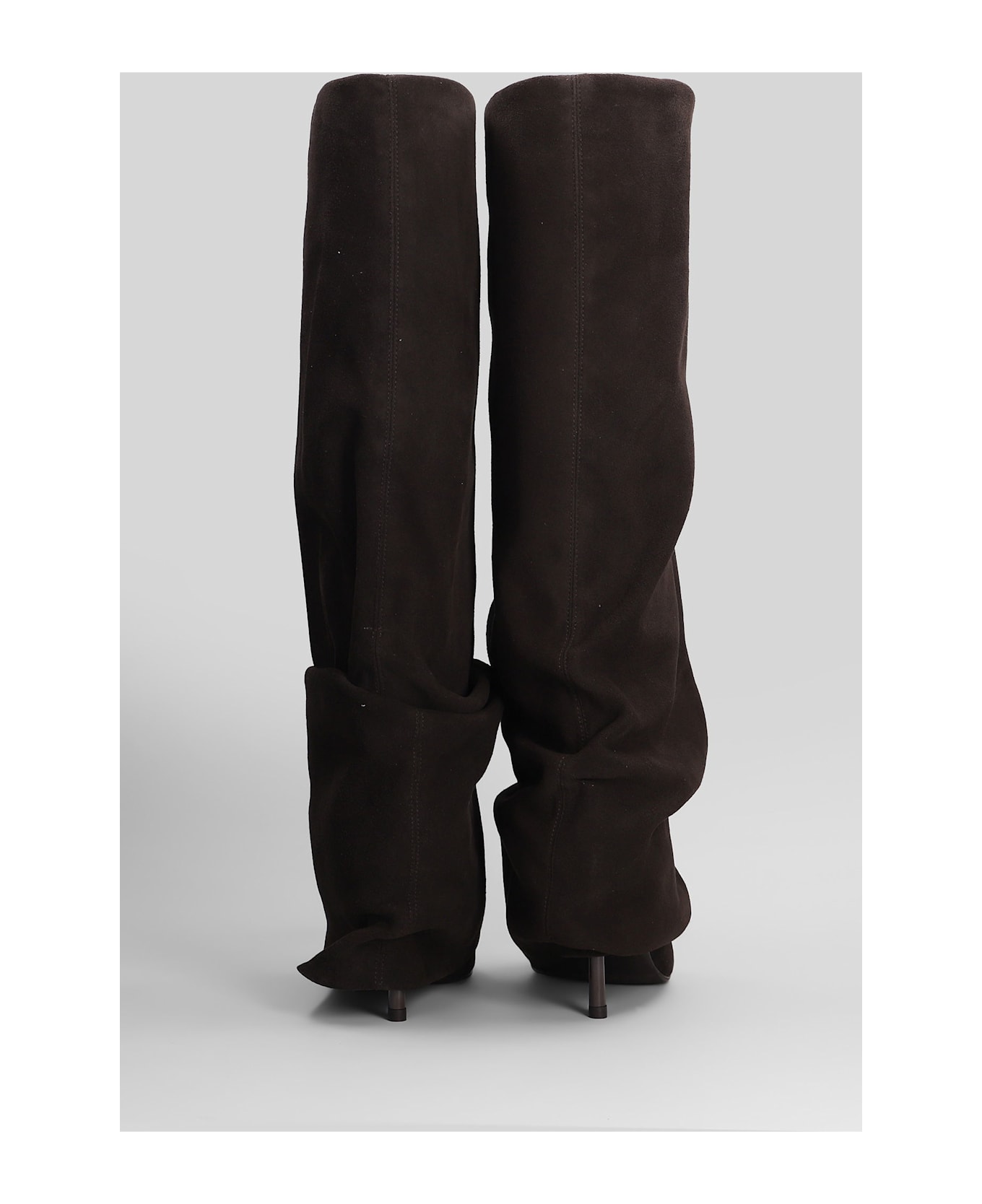 Le Silla Andy High Heels Boots In Brown Suede - brown