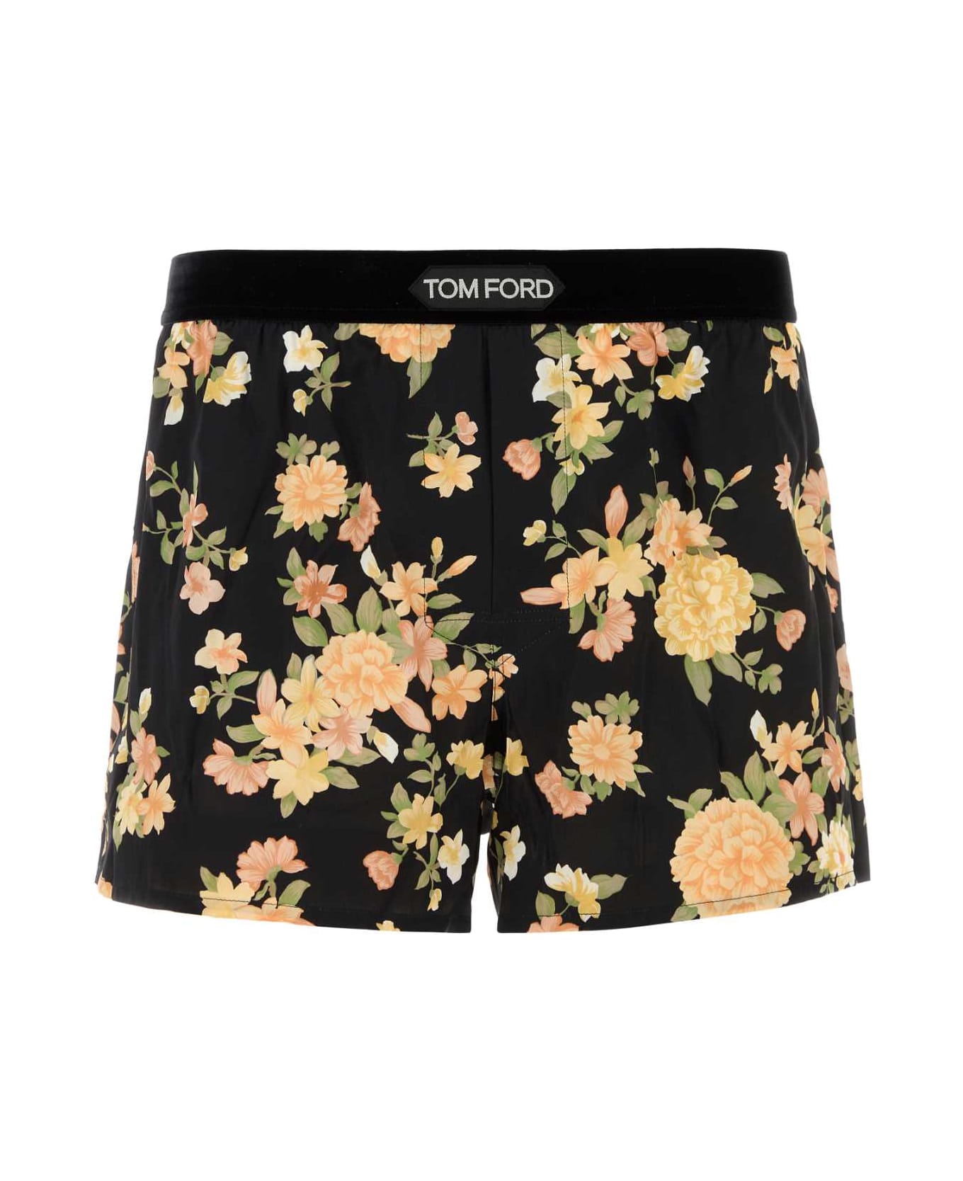 Tom Ford Printed Stretch Satin Boxer - BLACKPEACH