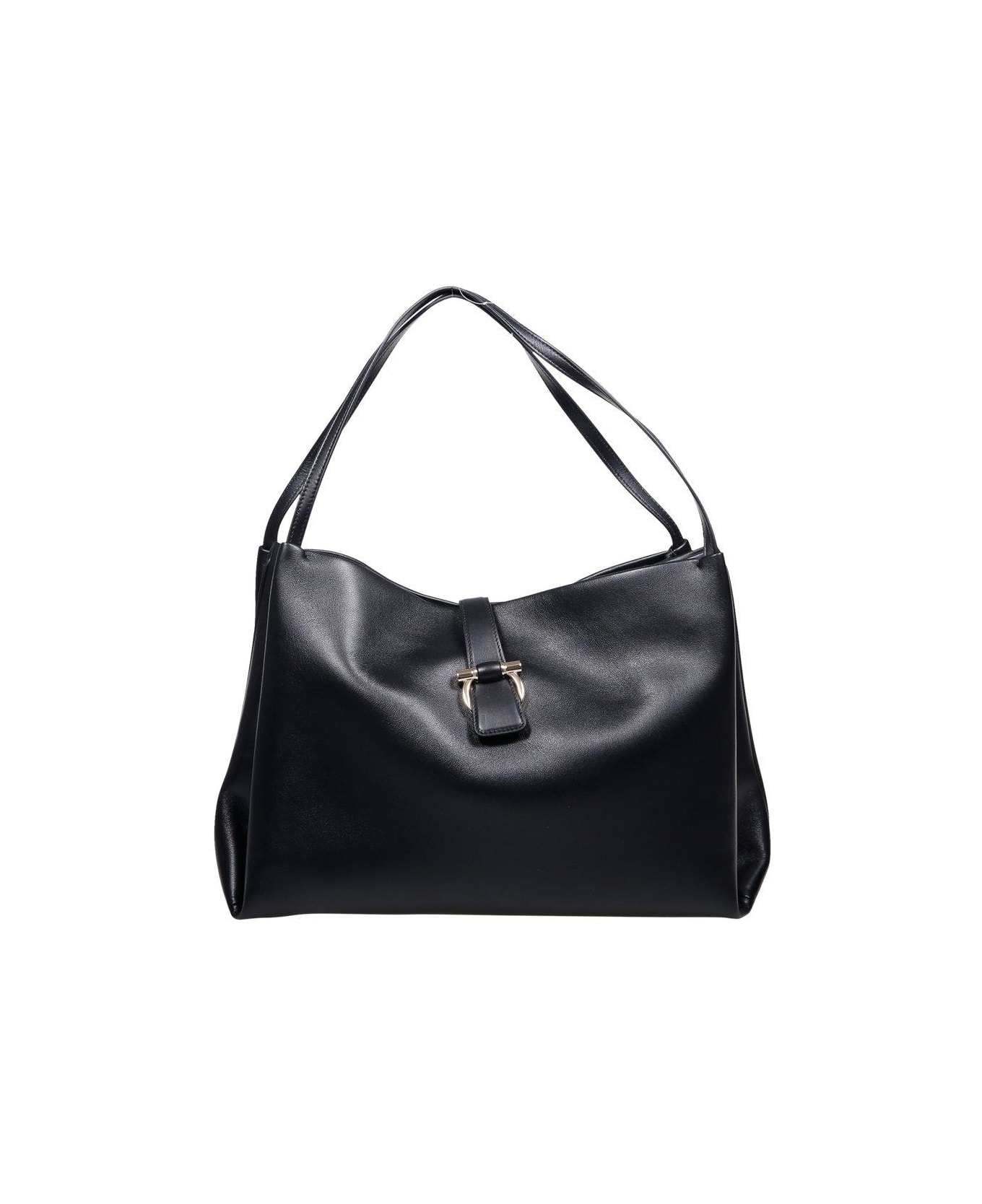 Ferragamo Logo Printed Tote Bag - BLACK