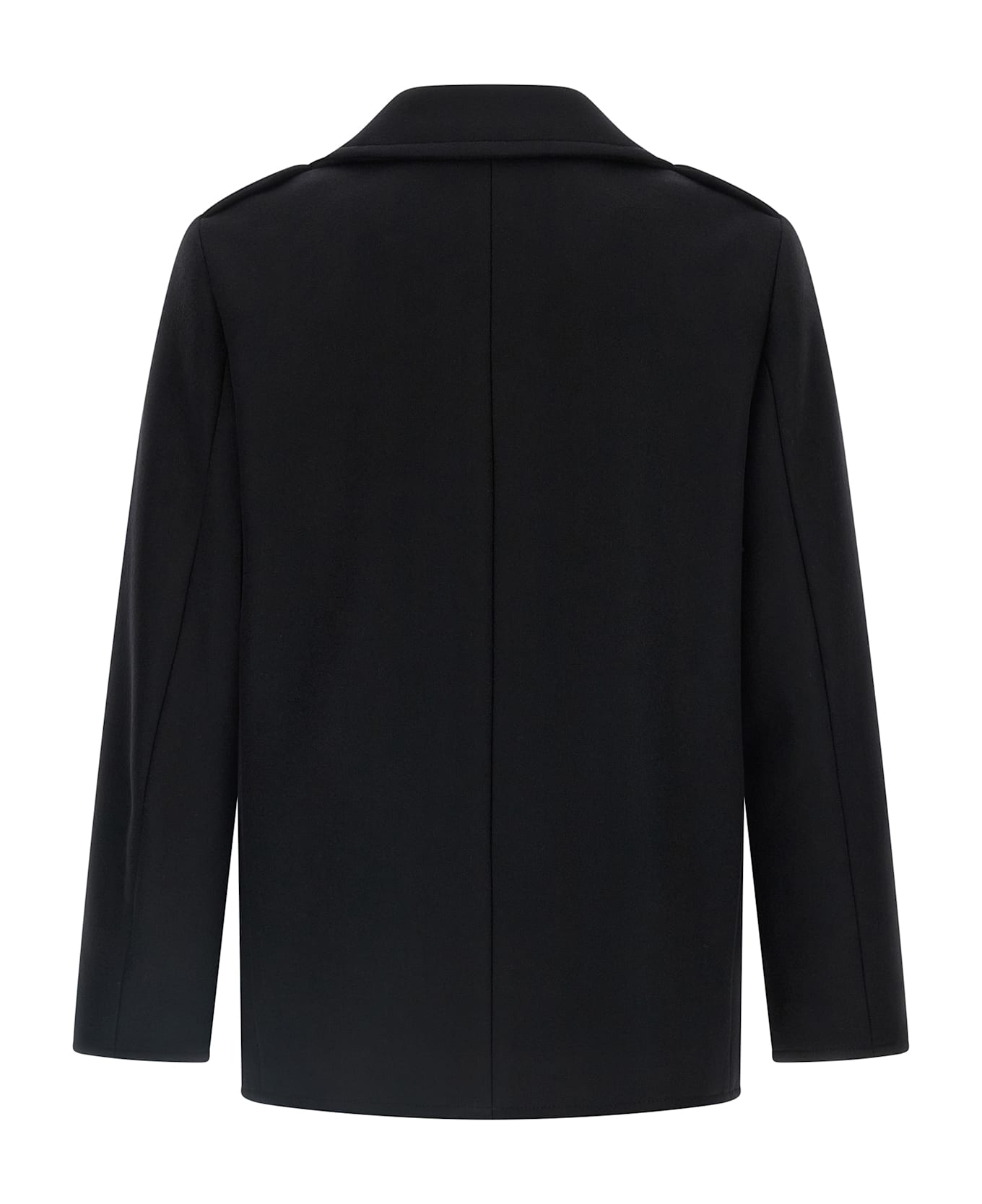 Saint Laurent Wool Coat - Black