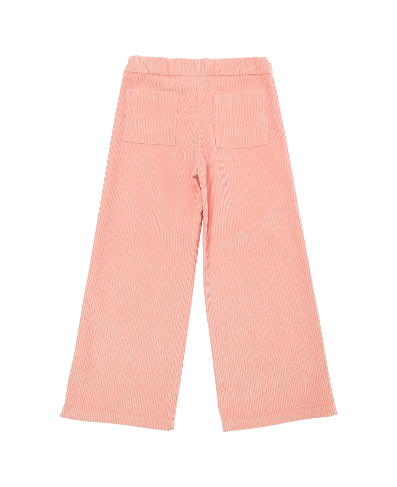 Emile Et Ida Pink Pants With Concealed Closure And Patch Pockets In Corduroy Girl - Pink