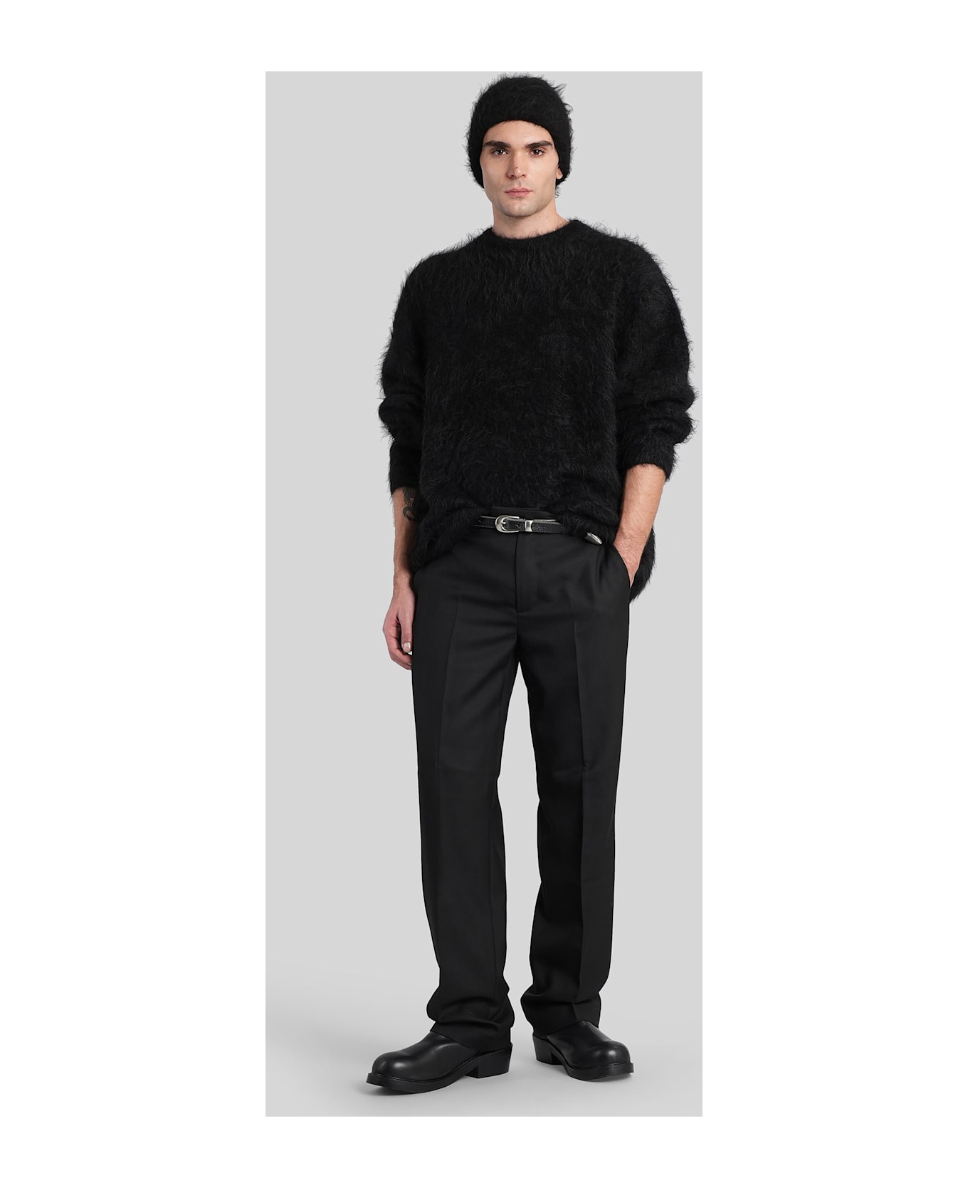 Séfr Haru Knitwear In Black Alpaca - black