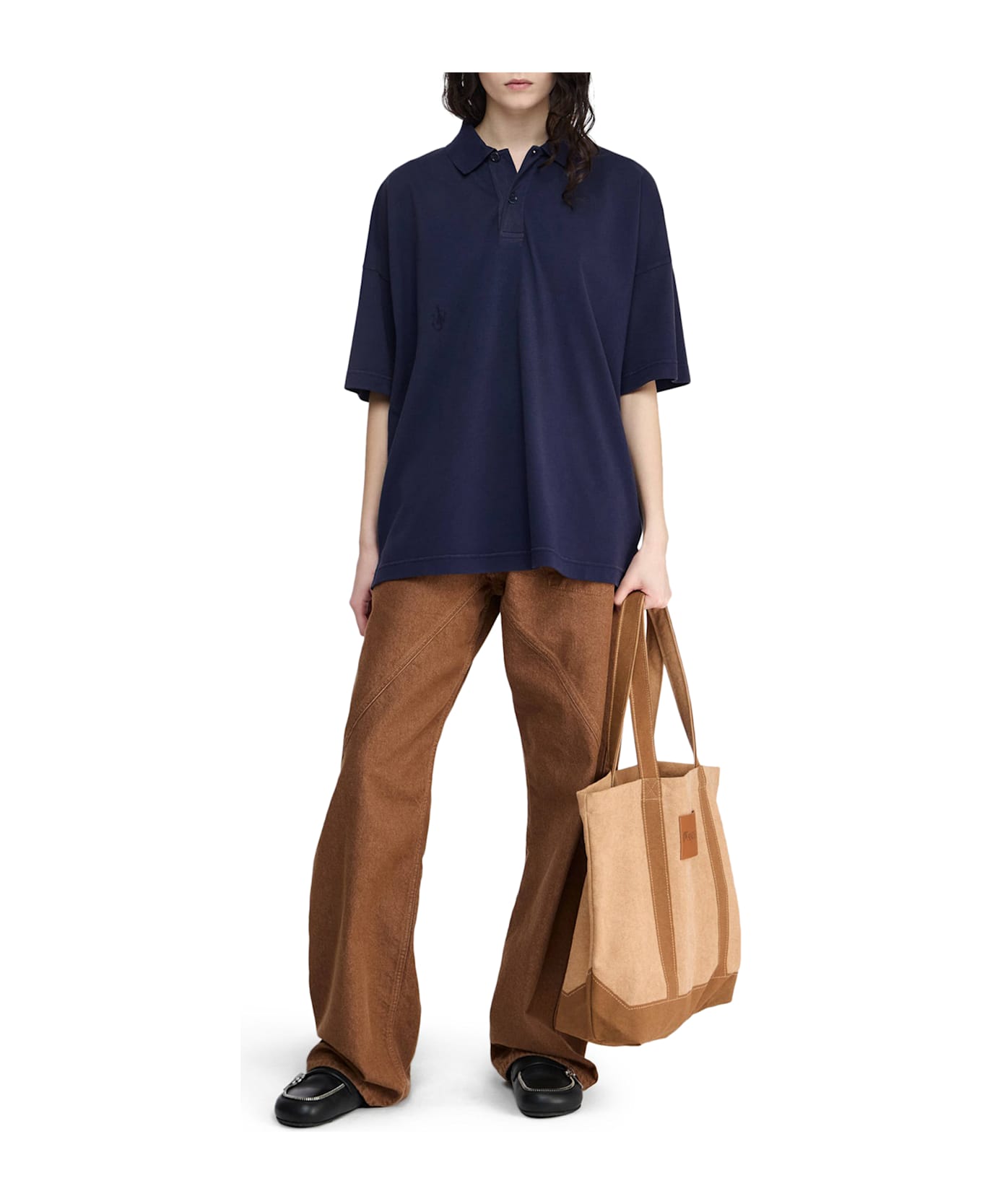 J.W. Anderson Jwa Anchor Logo Print Polo Style Top - Blue