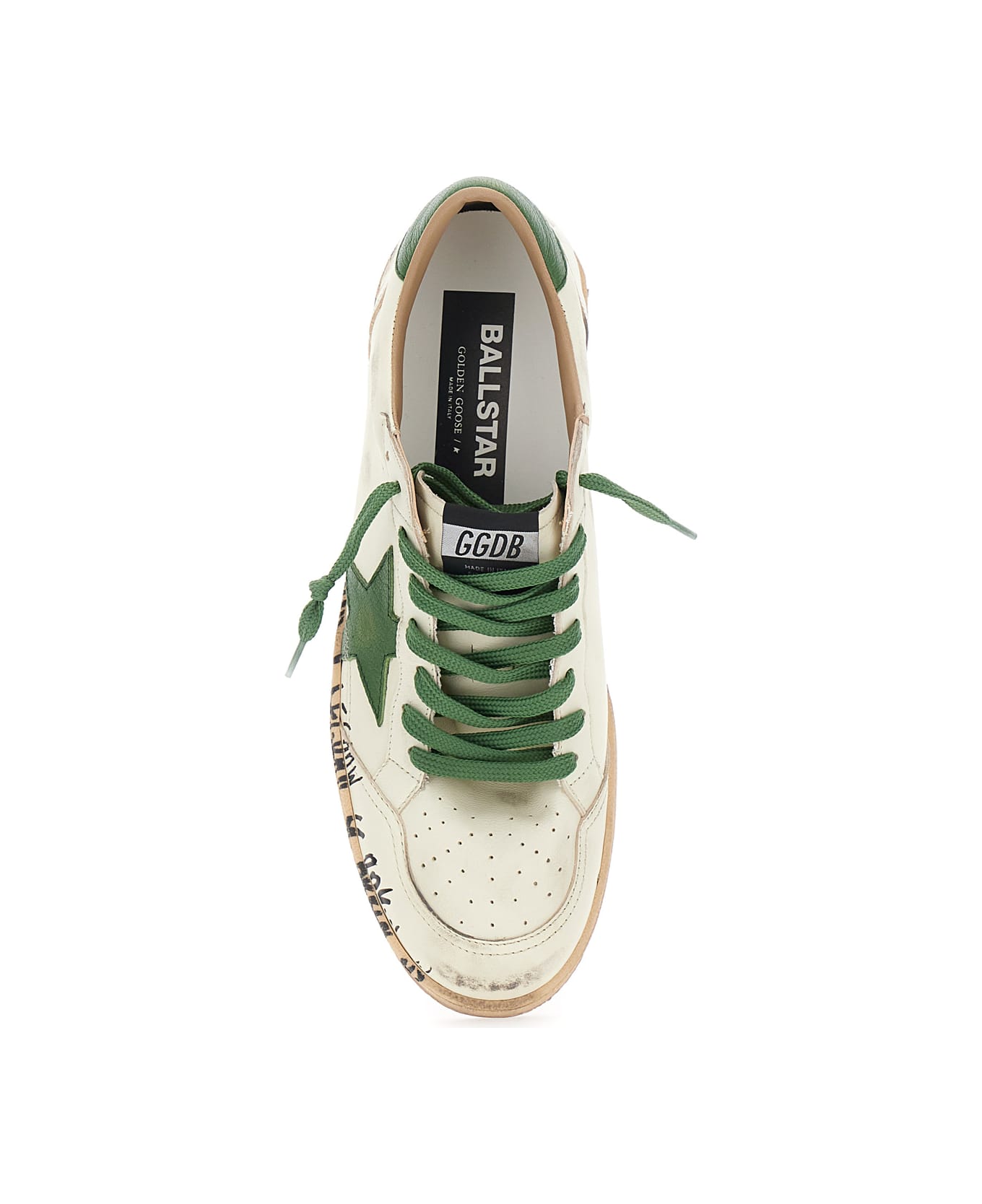 Golden Goose Ballstar Nappa Upper Toe And Spur Leather Star And Heel - White