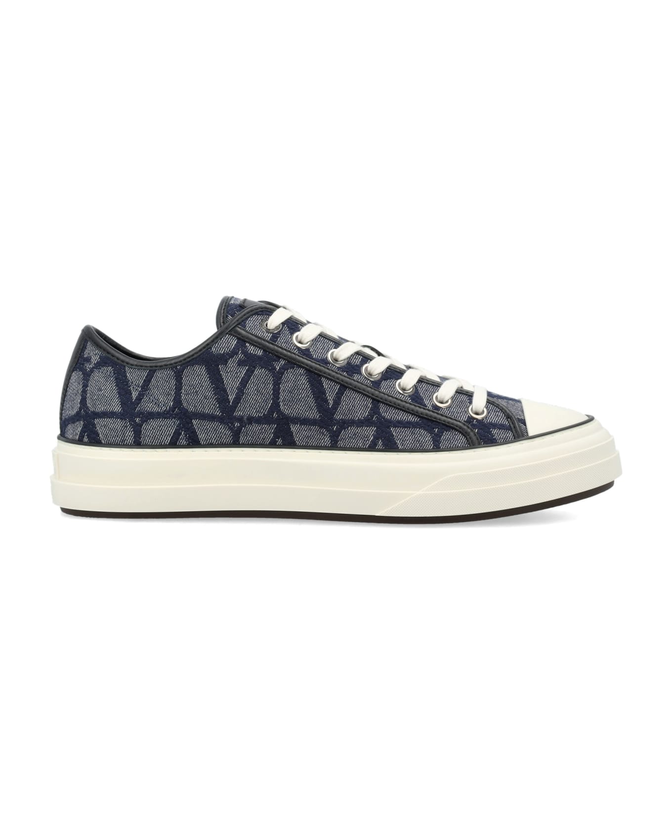 Valentino Garavani Toile Iconographe Sneaker - MELANGE DENIM/NERO/IVORY-NERO-FONDA