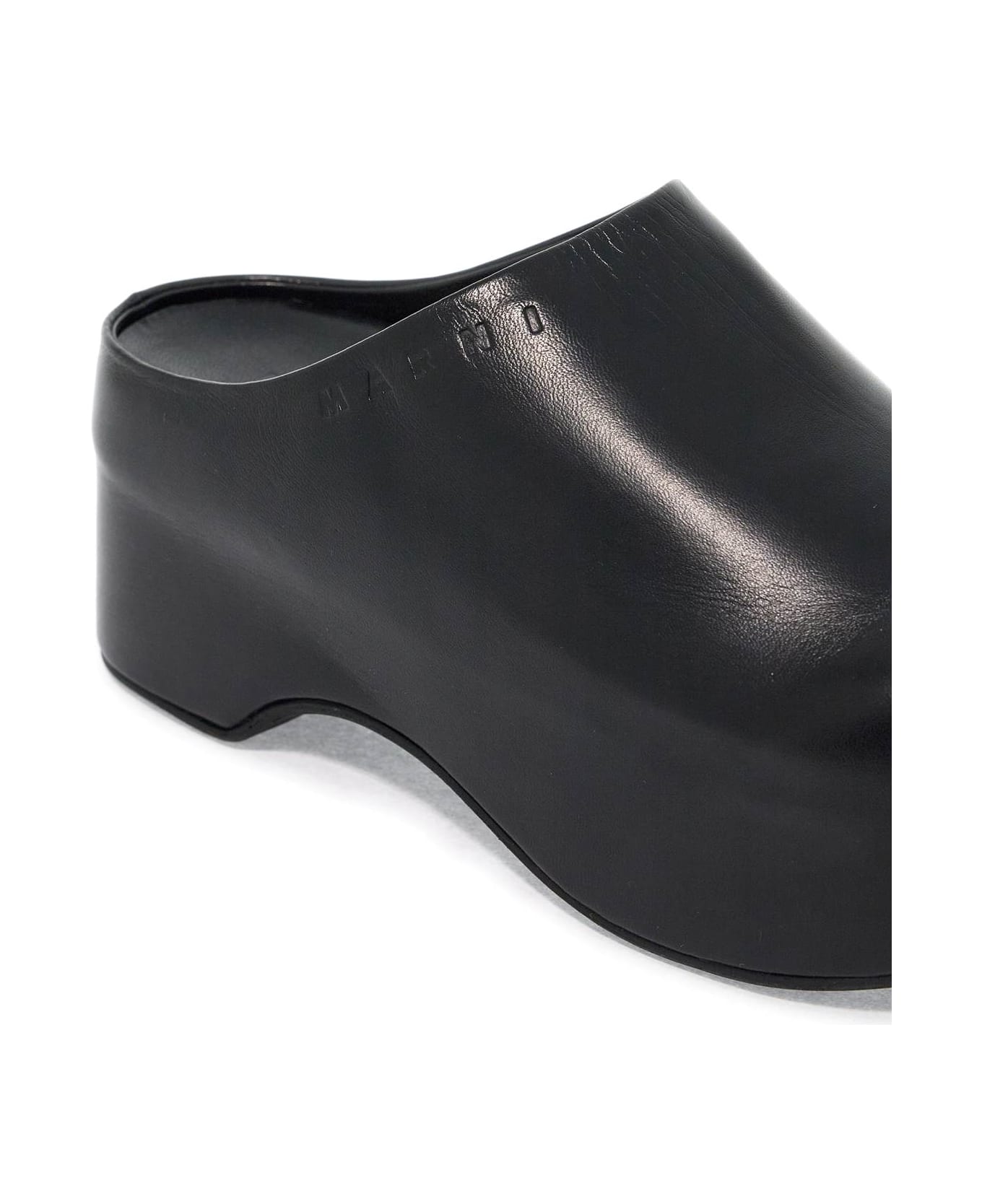 サンダル・ミュール MARNI - Chunky clog sabot Deep green leather chunky clog sabot | Marni
