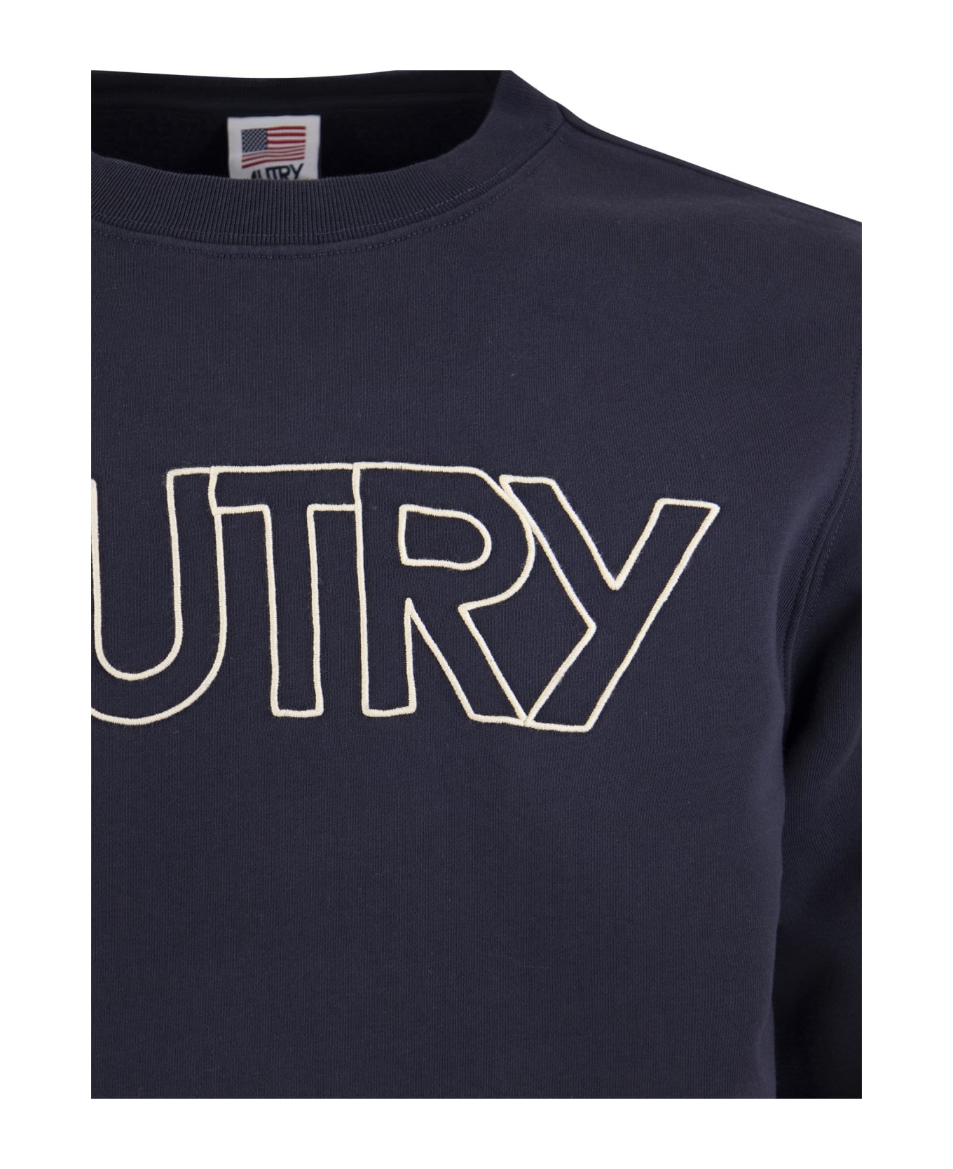 Autry Crew-neck Sweatshirt With Logo Embroidery - Blue