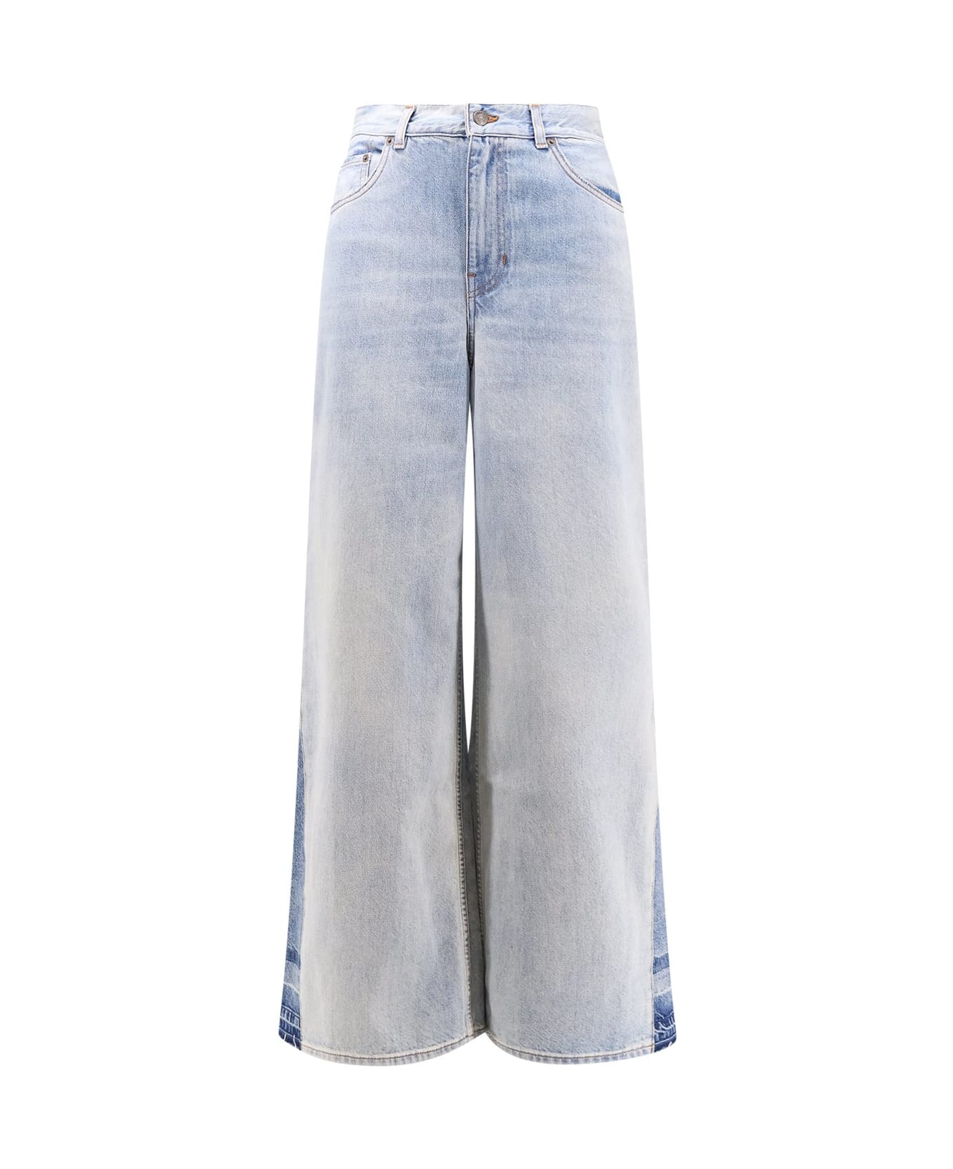 Chloé Logo Patch Wide-leg Jeans - Blue