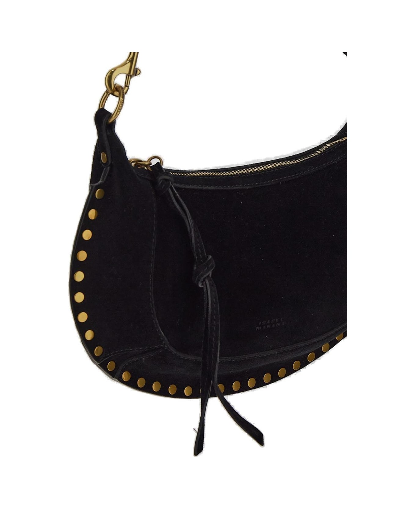 Isabel Marant Oskan Moon Zipped Medium Shoulder Bag - BLACK